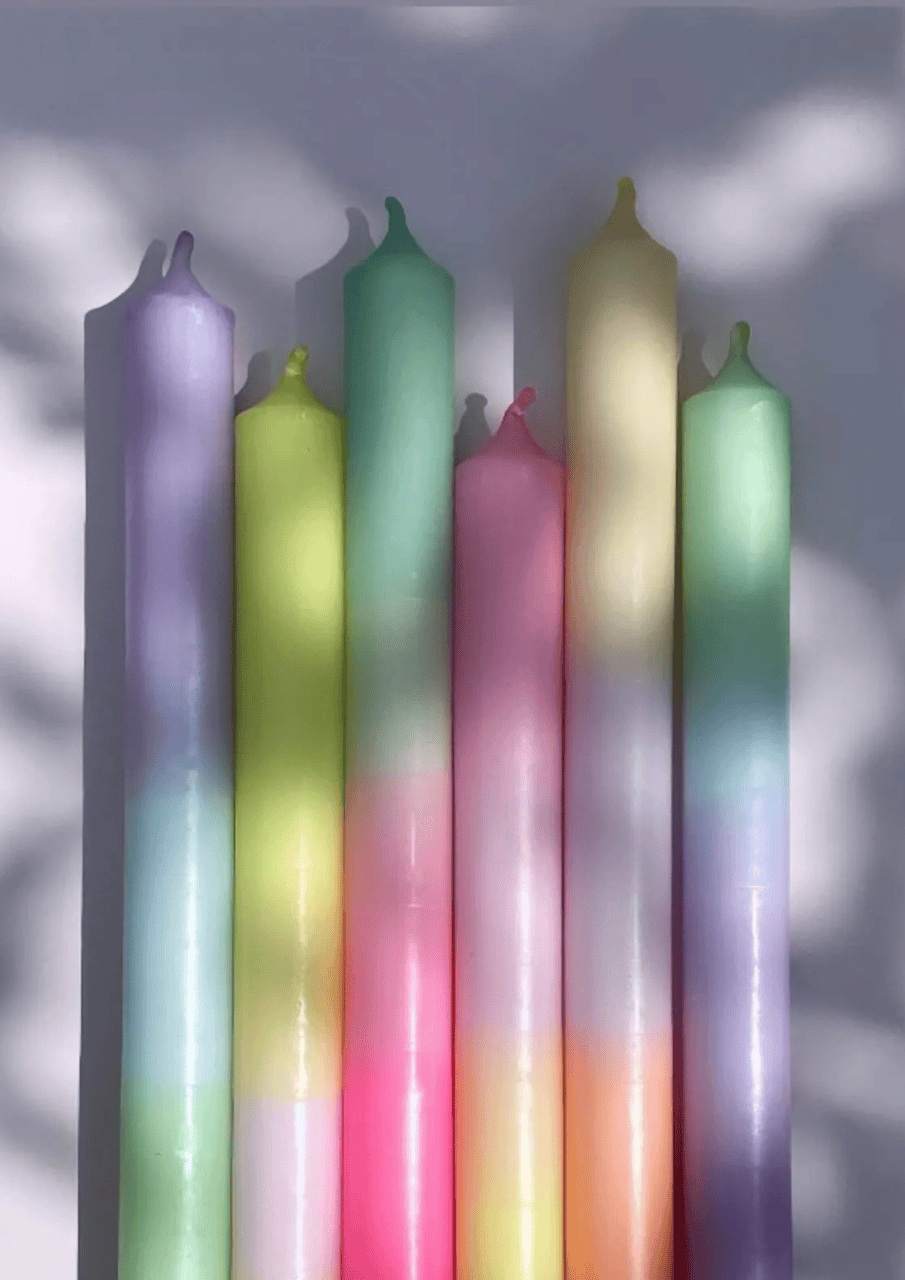 Dip Dye Kerzen 6er-Set ''Mix Neon'' | bunt | STUDIO KUKKA - Bild 3