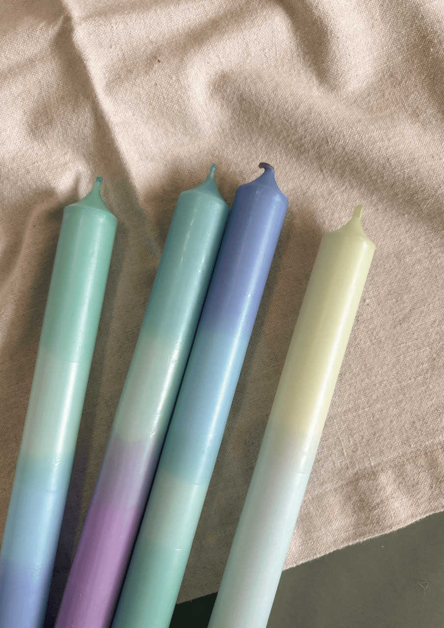 Dip Dye Kerzen 4er-Set ''Mix III'' | bunt | STUDIO KUKKA - Bild 4