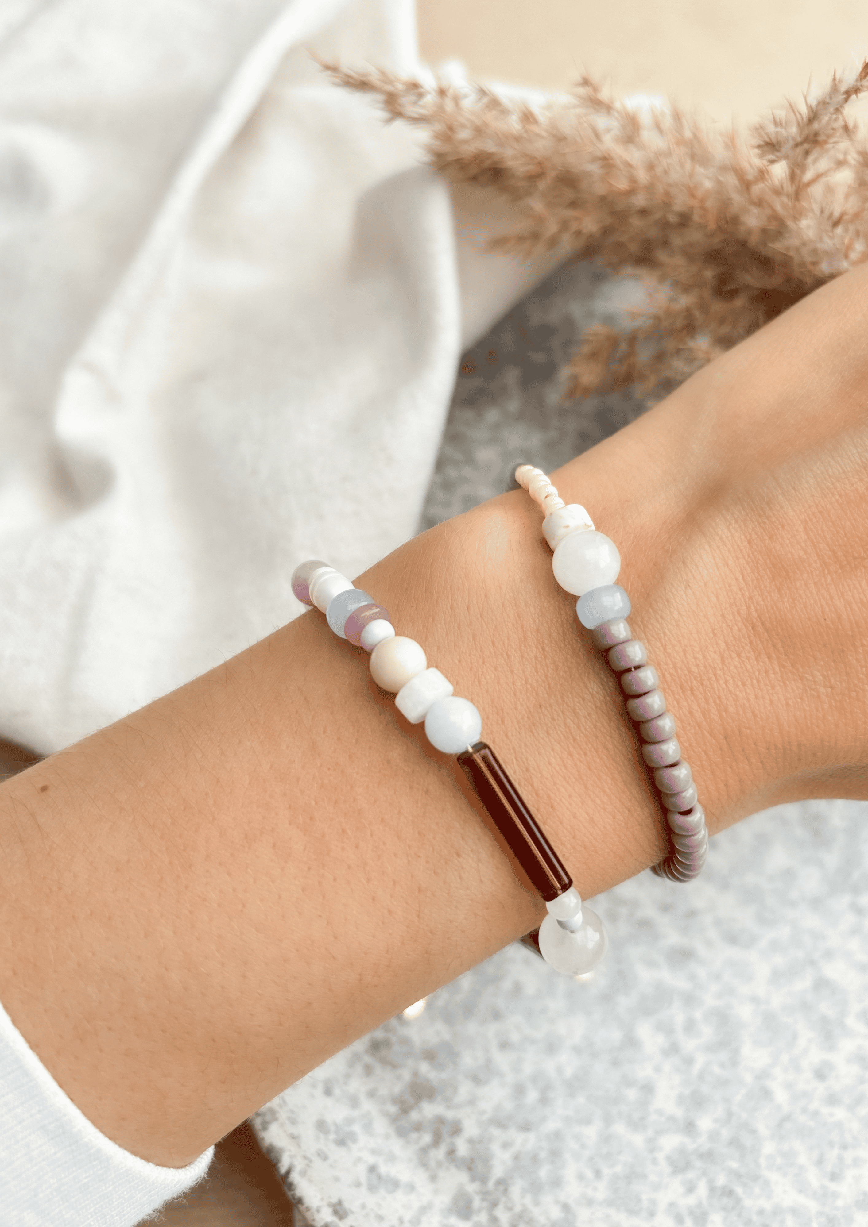 Perlenarmband ''Annelie'' | flieder/hellblau | Allerliebst - Bild 8