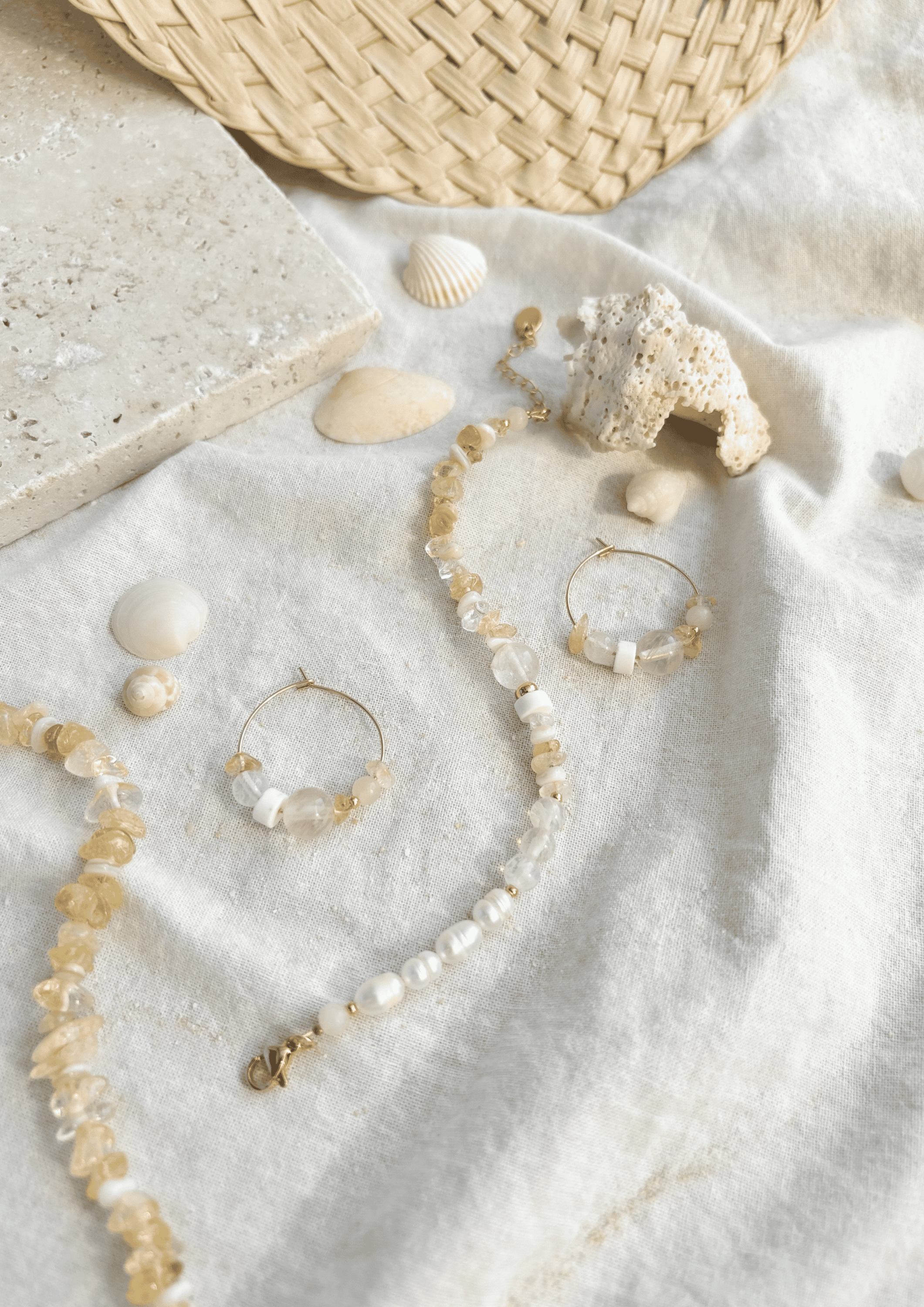 Schmuck-Bundle ''Soleia'' | Armband und Ohrringe im Set | gelb | Allerliebst