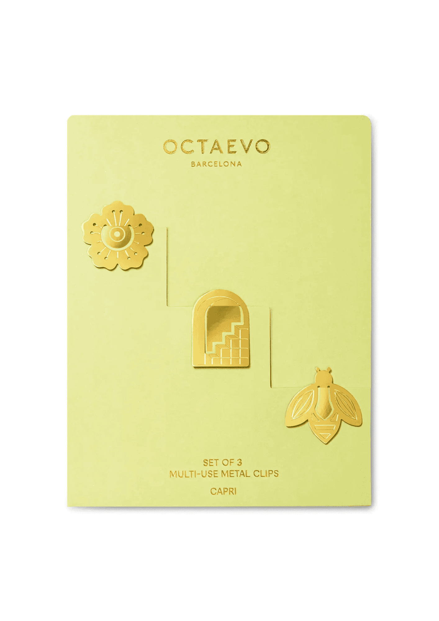 Metallclips ''Capri'' | 3er Set | gold/limette | OCTAEVO