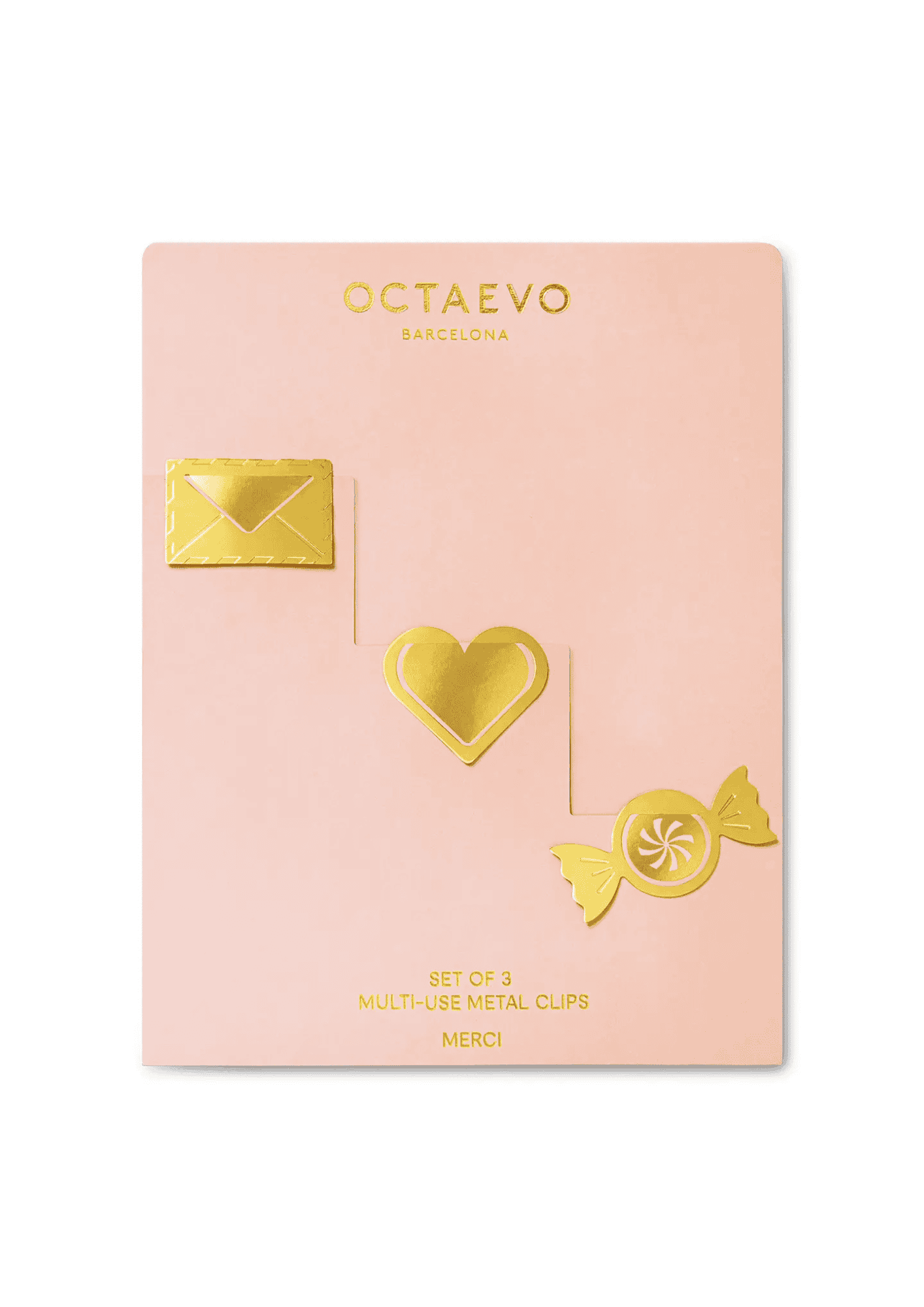 Metallclips ''Merci'' | 3er Set | gold/rosa | OCTAEVO