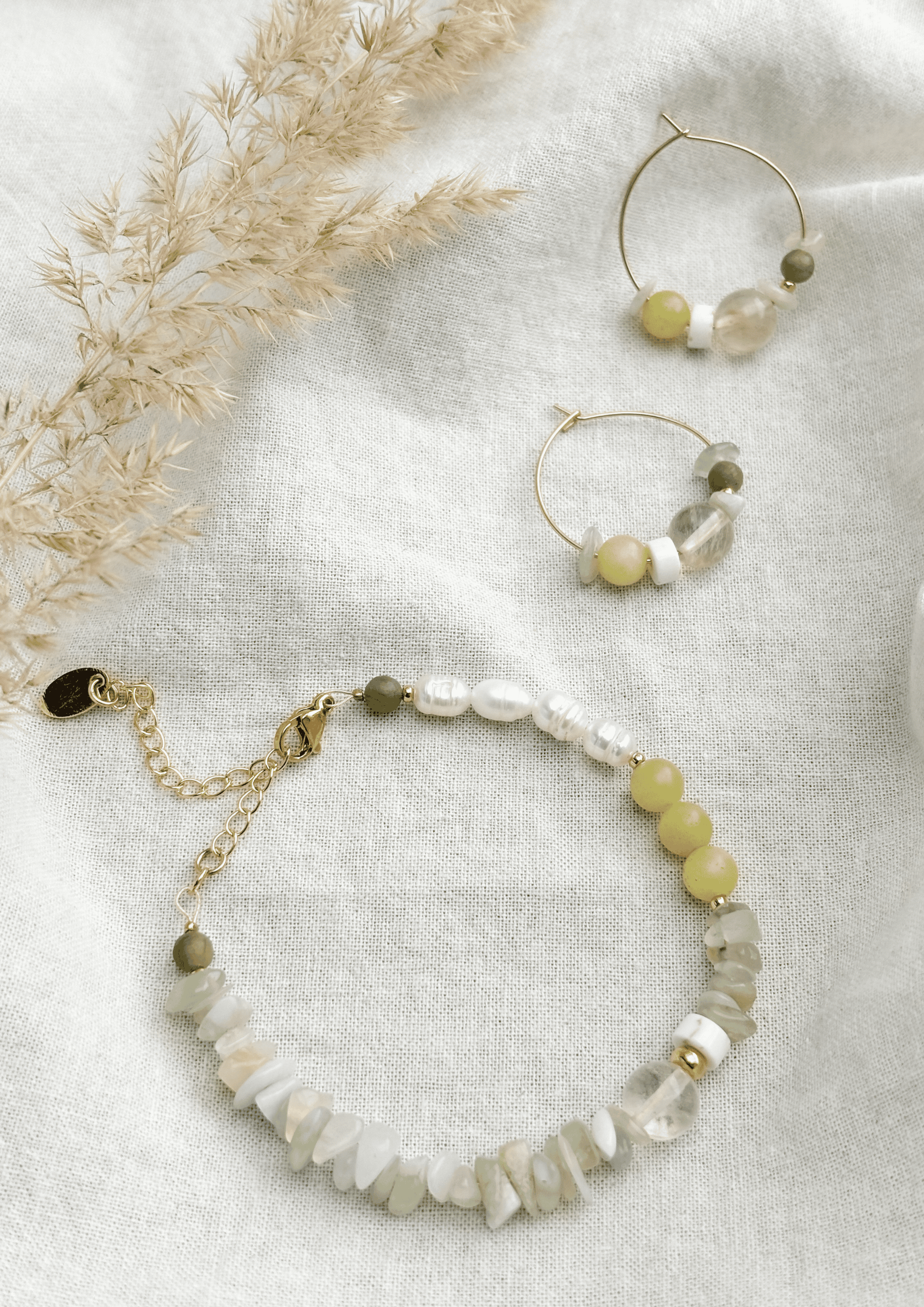 Schmuck-Bundle ''Ava'' | Armband und Ohrringe im Set | grün | Allerliebst - Bild 2