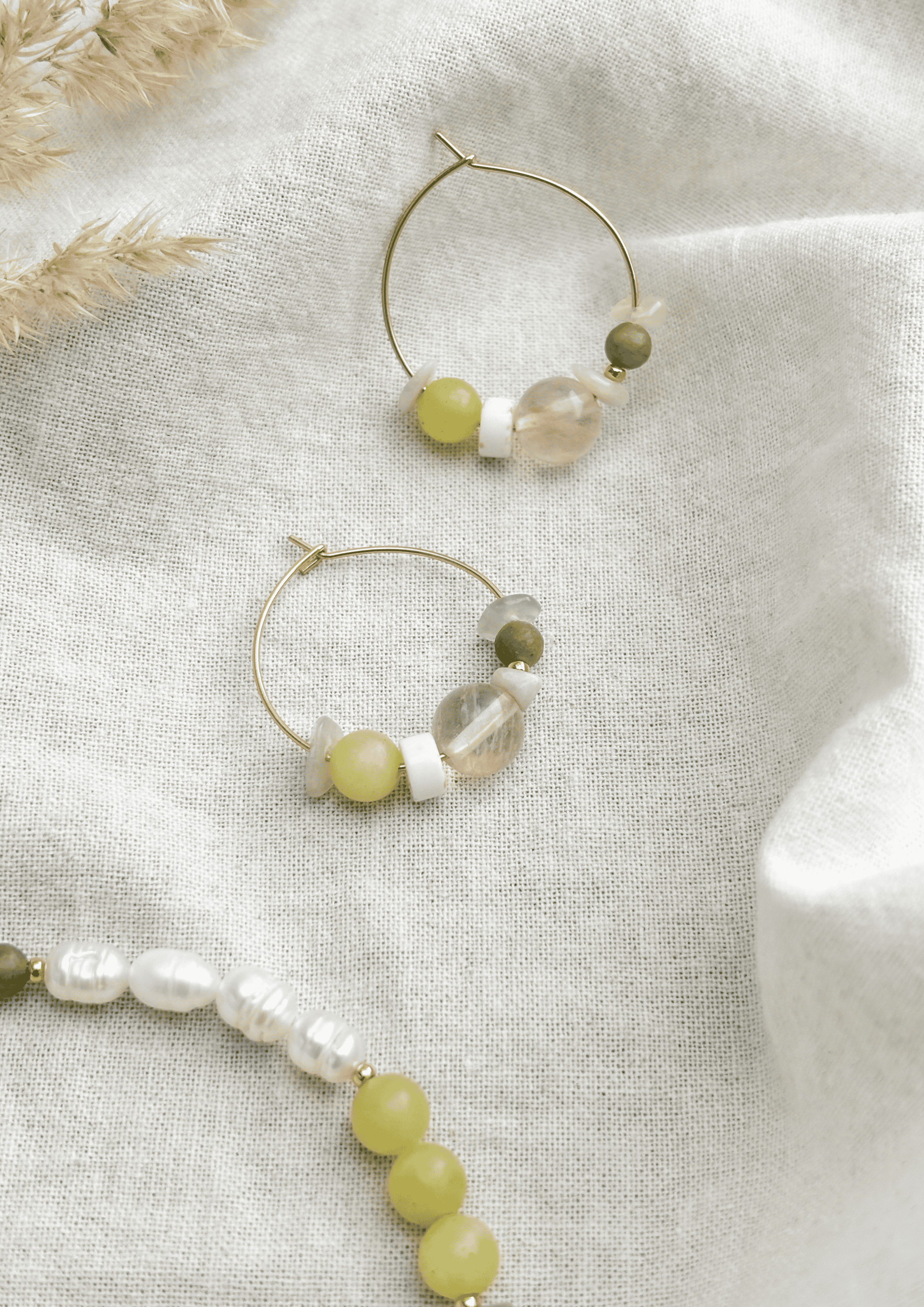 Schmuck-Bundle ''Ava'' | Armband und Ohrringe im Set | grün | Allerliebst - Bild 4