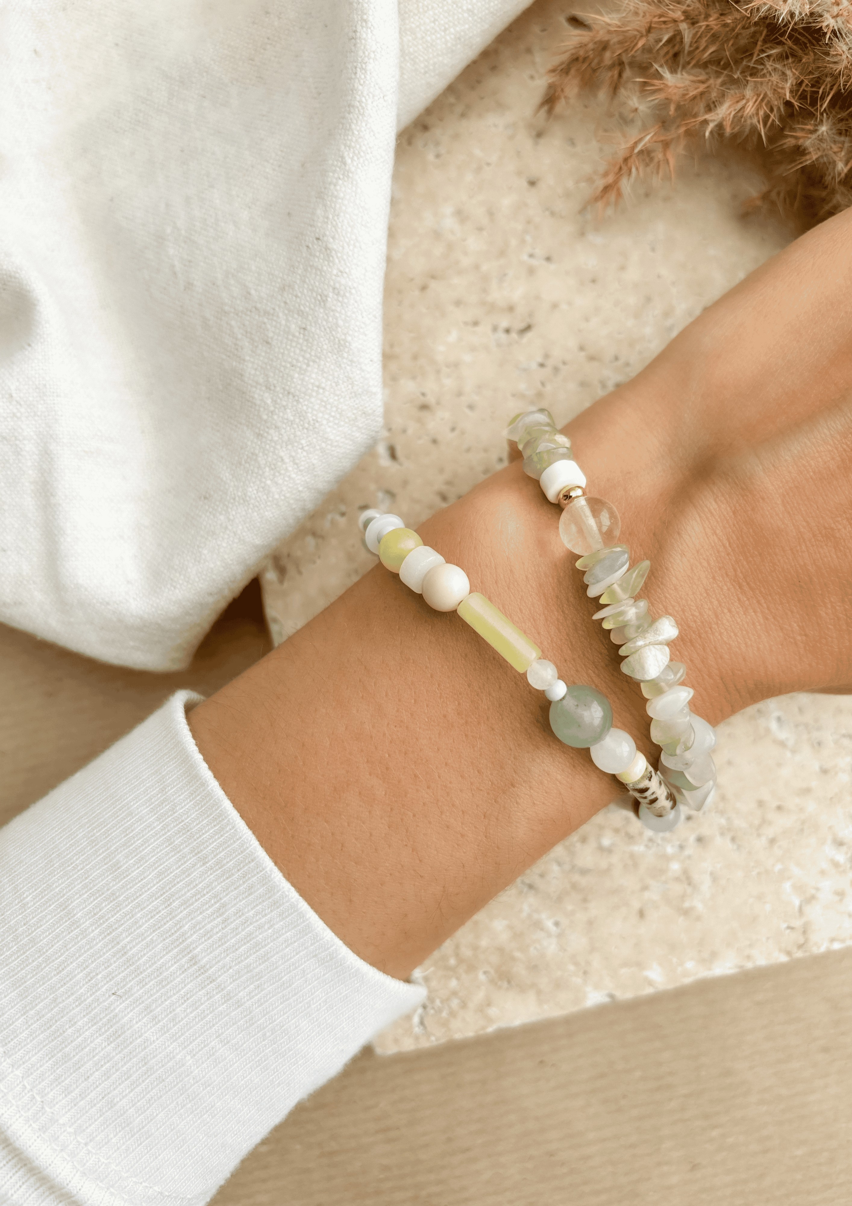Perlenarmband ''Faye'' | grün/lime | Allerliebst - Bild 5