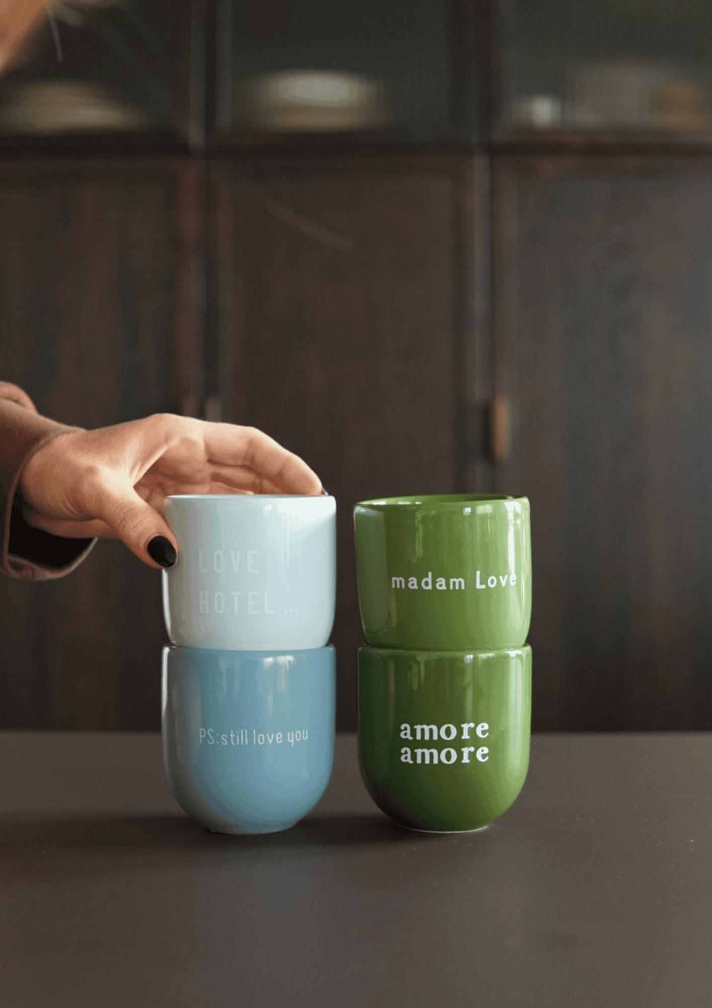 Statement Tasse "amore amore" | grün/weiß | SISI, HOUSE OF STYLE - Bild 4