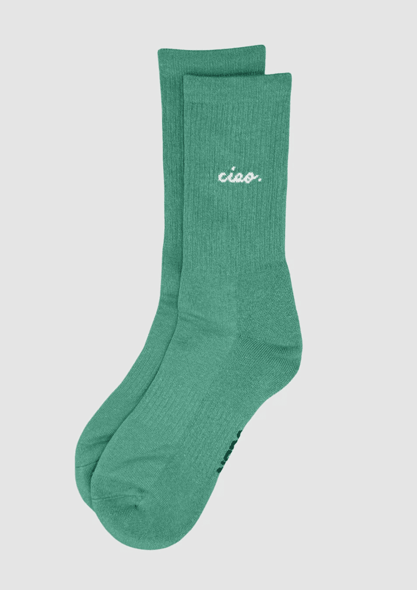 Statement Socken ''Ciao'' | Größe 39-42 | grün/zartrosa | NO BAD DAYS CLUB