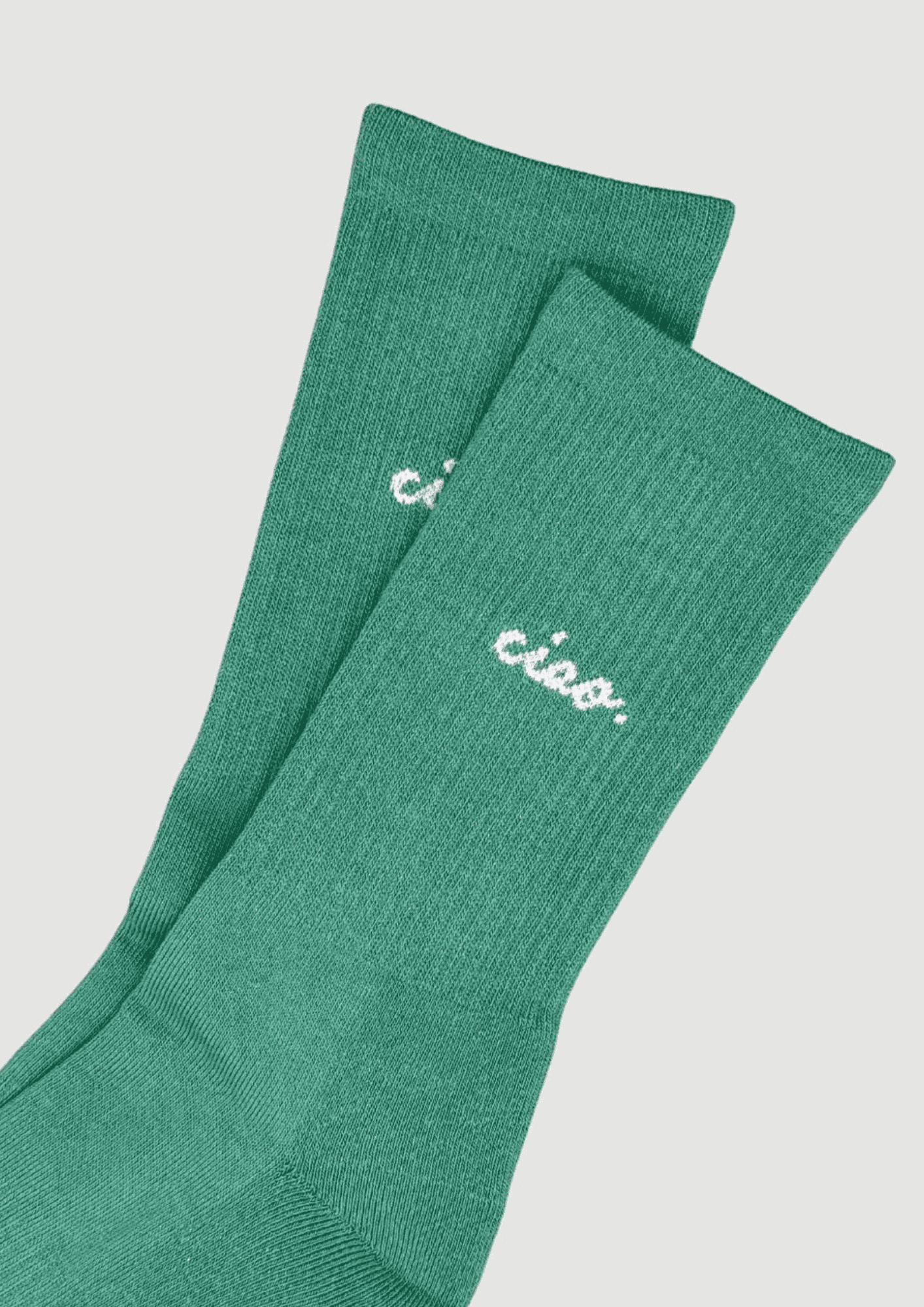 Statement Socken ''Ciao'' | Größe 35-38 | grün/zartrosa | NO BAD DAYS CLUB - Bild 2