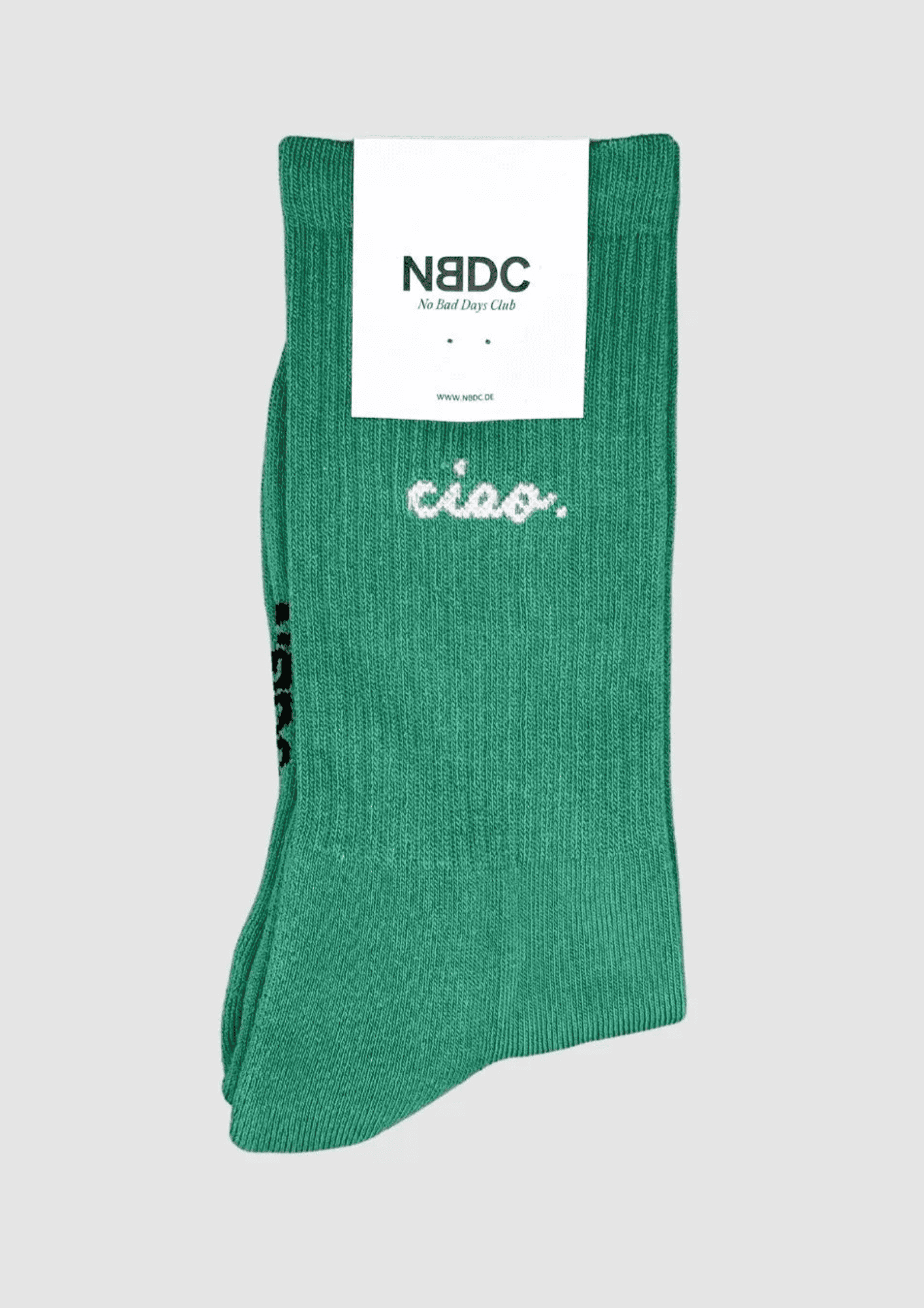 Statement Socken ''Ciao'' | Größe 35-38 | grün/zartrosa | NO BAD DAYS CLUB - Bild 4