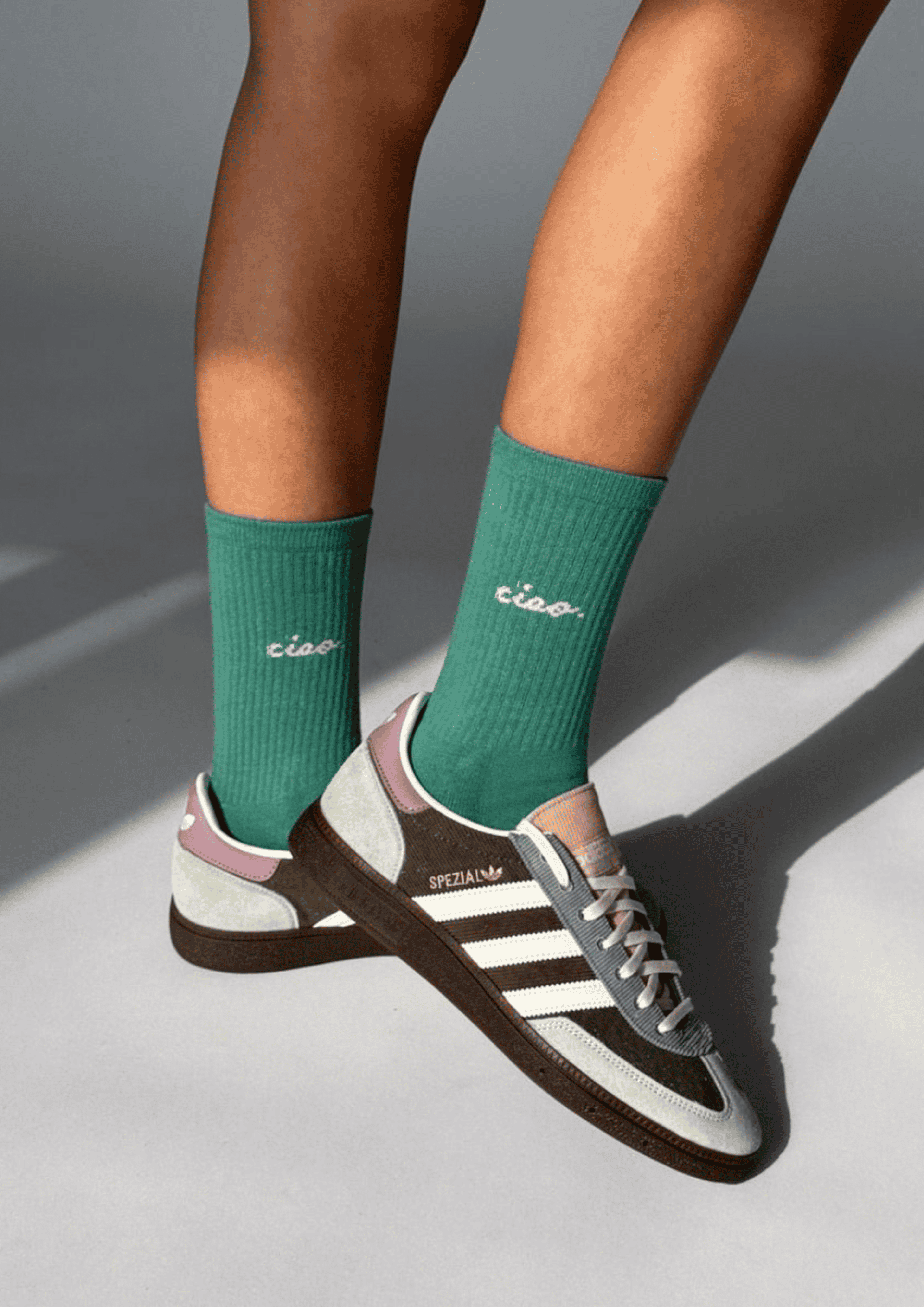 Statement Socken ''Ciao'' | Größe 39-42 | grün/zartrosa | NO BAD DAYS CLUB - Bild 5