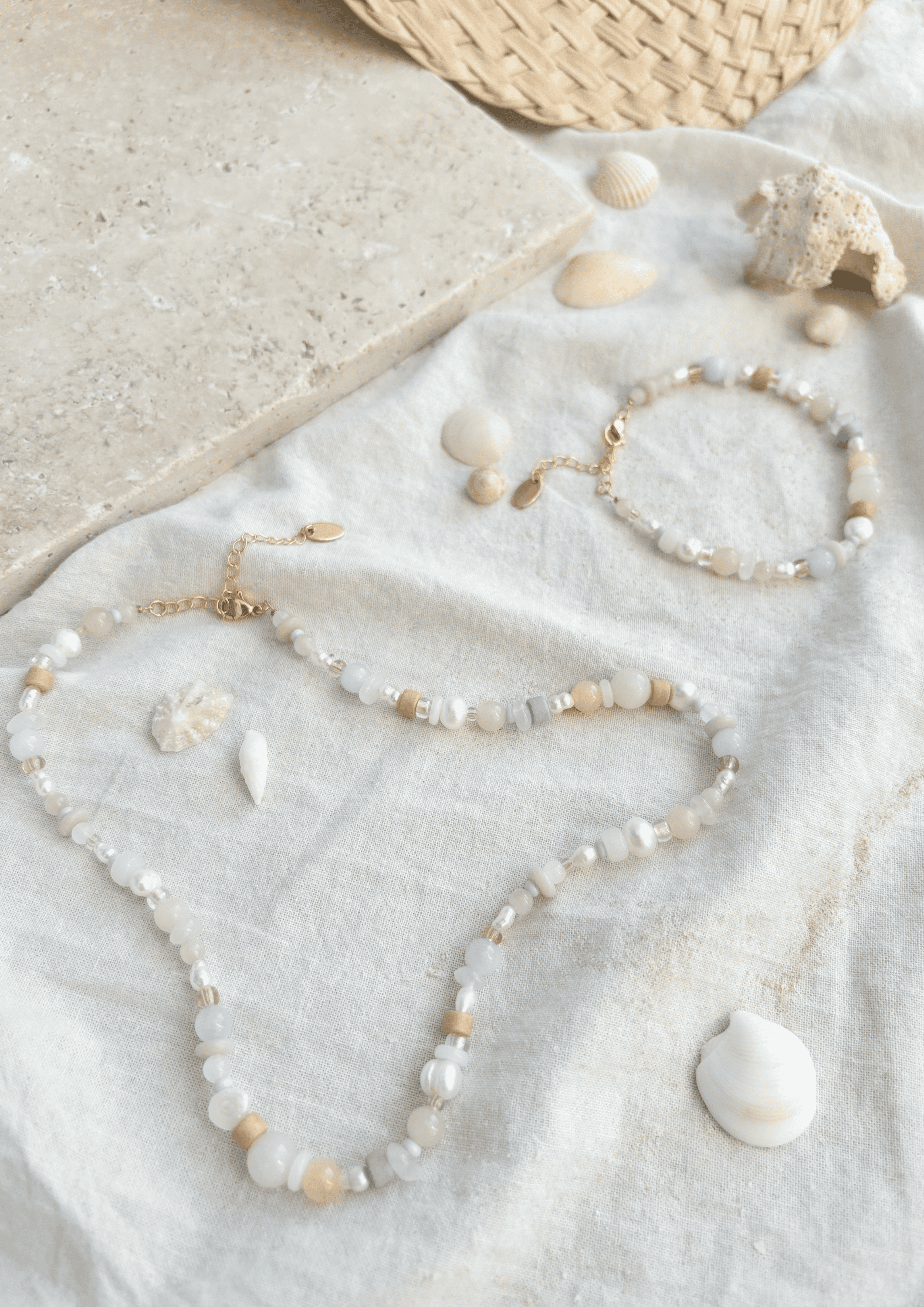 Perlenkette ''Elani'' | hellblau/rose | Allerliebst - Bild 4