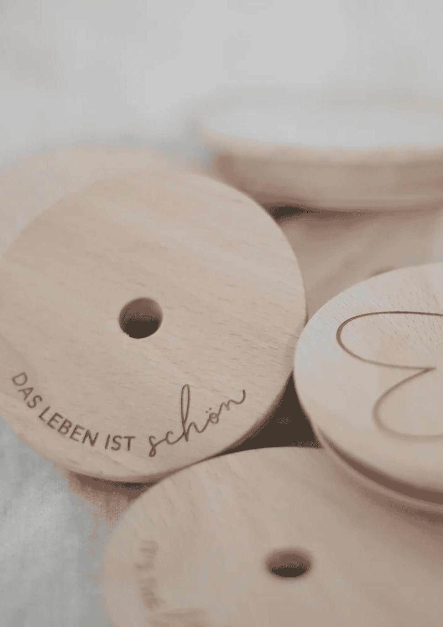 Deckel "Das Leben ist schön" | holz/natur | EULENSCHNITT - Bild 6