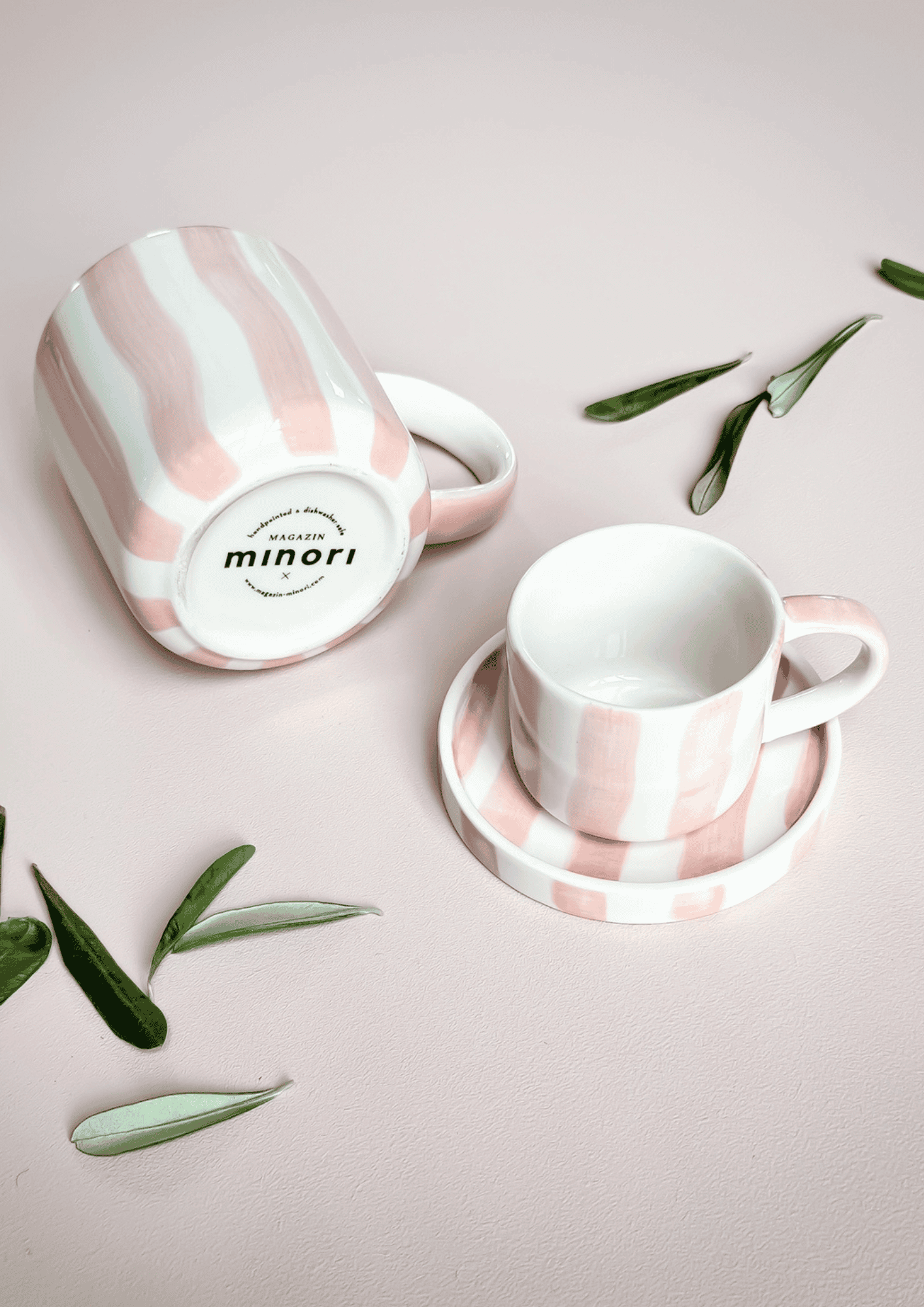 Espresso Tassen ''Stripes'' 2er Set | incanto rose | MAGAZIN MINORI - Bild 5