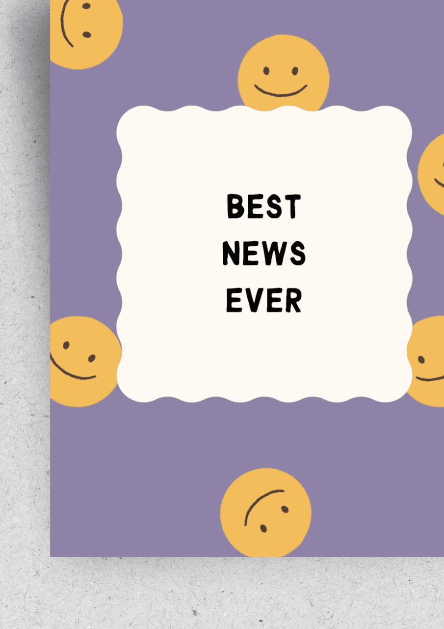 Karte ''Good News'' | lila/gelb | HELLOPINLIN - Bild 2