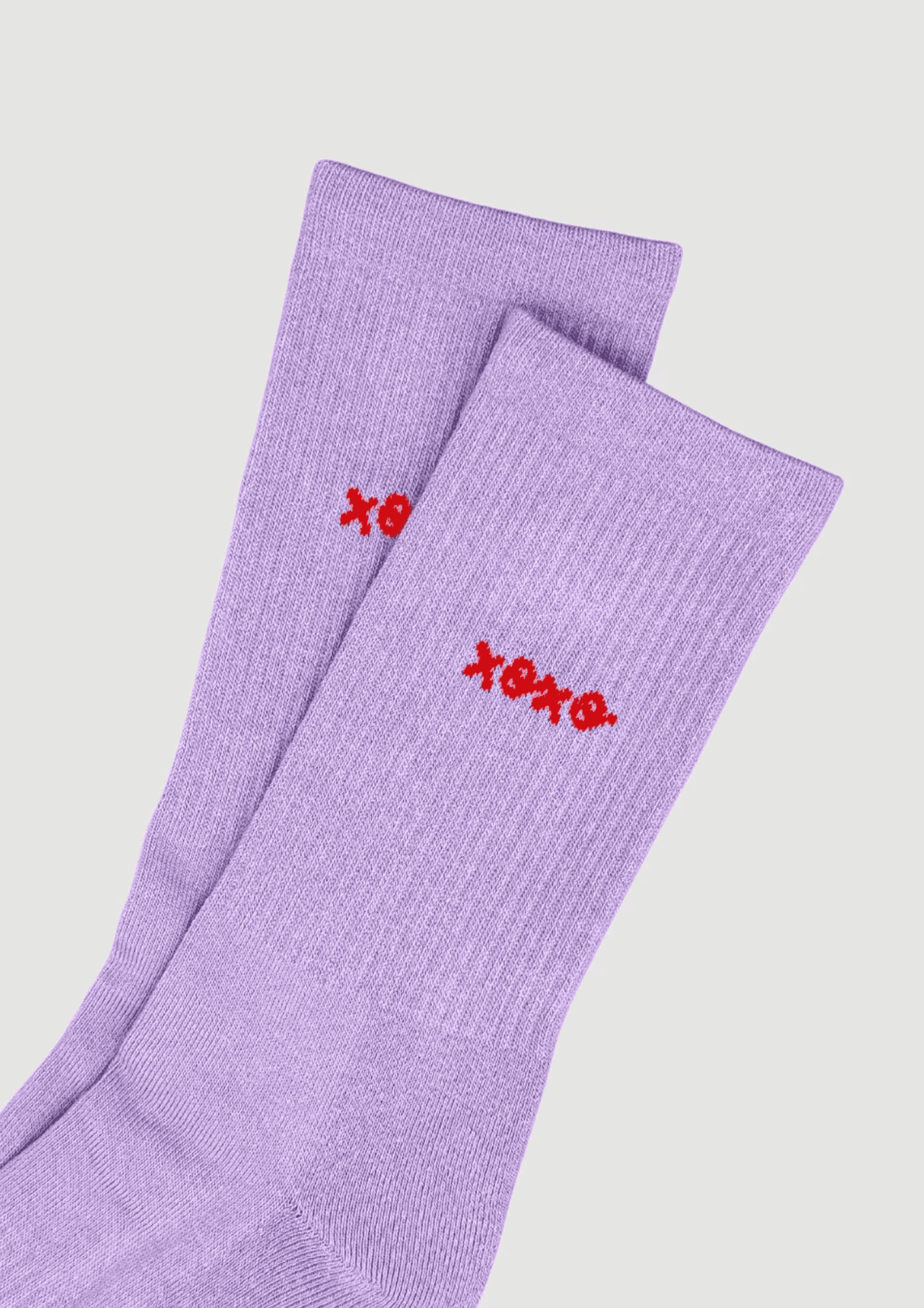 Statement Socken ''Xoxo'' | Größe 35-38 | lila/rot | NO BAD DAYS CLUB - Thumbnail-Bild 2