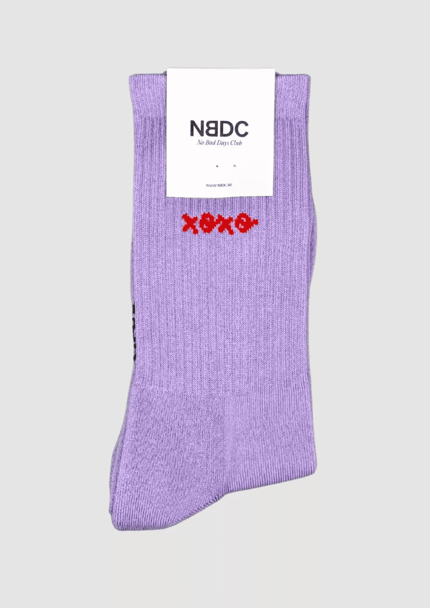 Statement Socken ''Xoxo'' | Größe 35-38 | lila/rot | NO BAD DAYS CLUB - Thumbnail-Bild 3