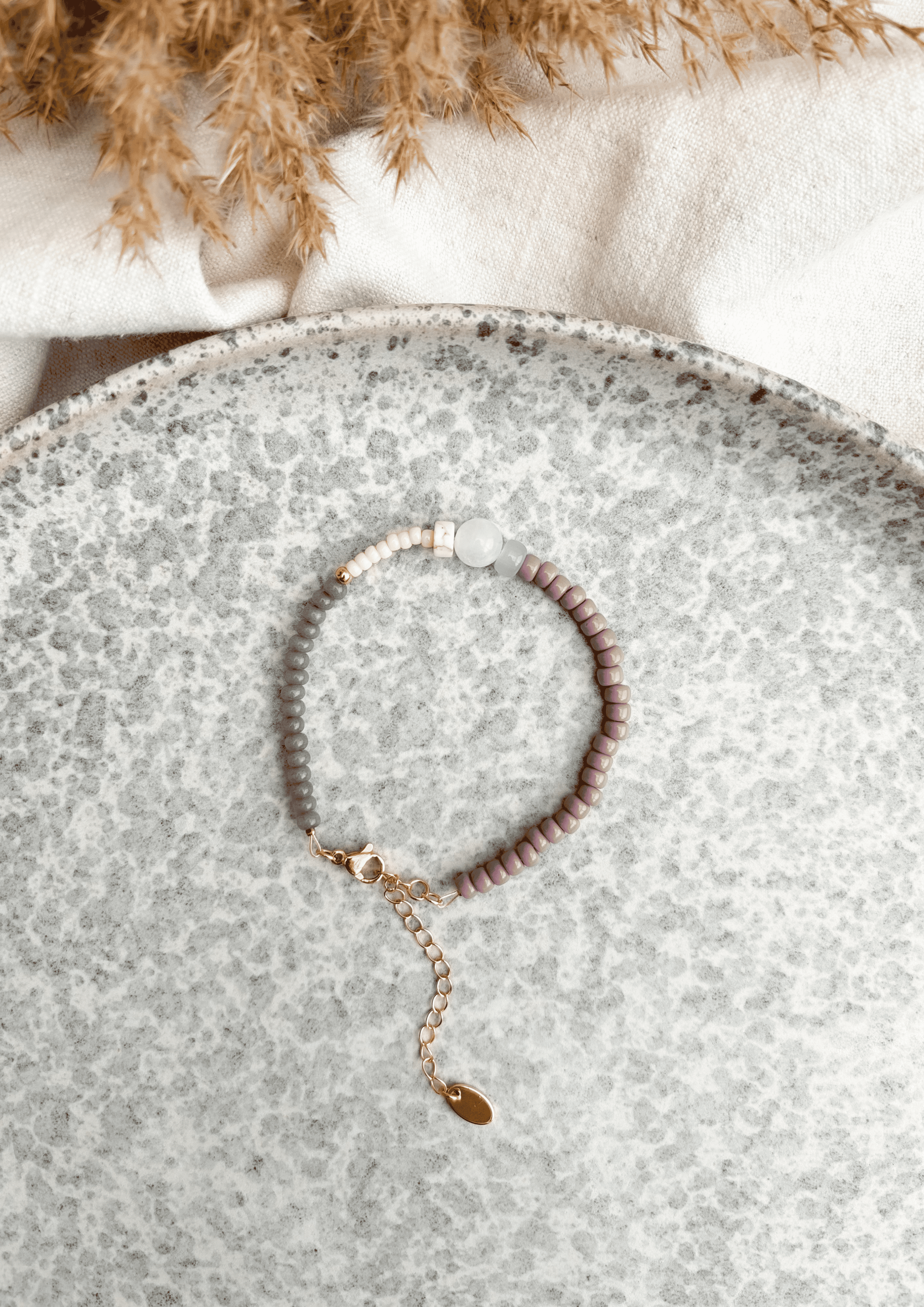 Perlenarmband ''Anouk'' | lila/stone | Allerliebst
