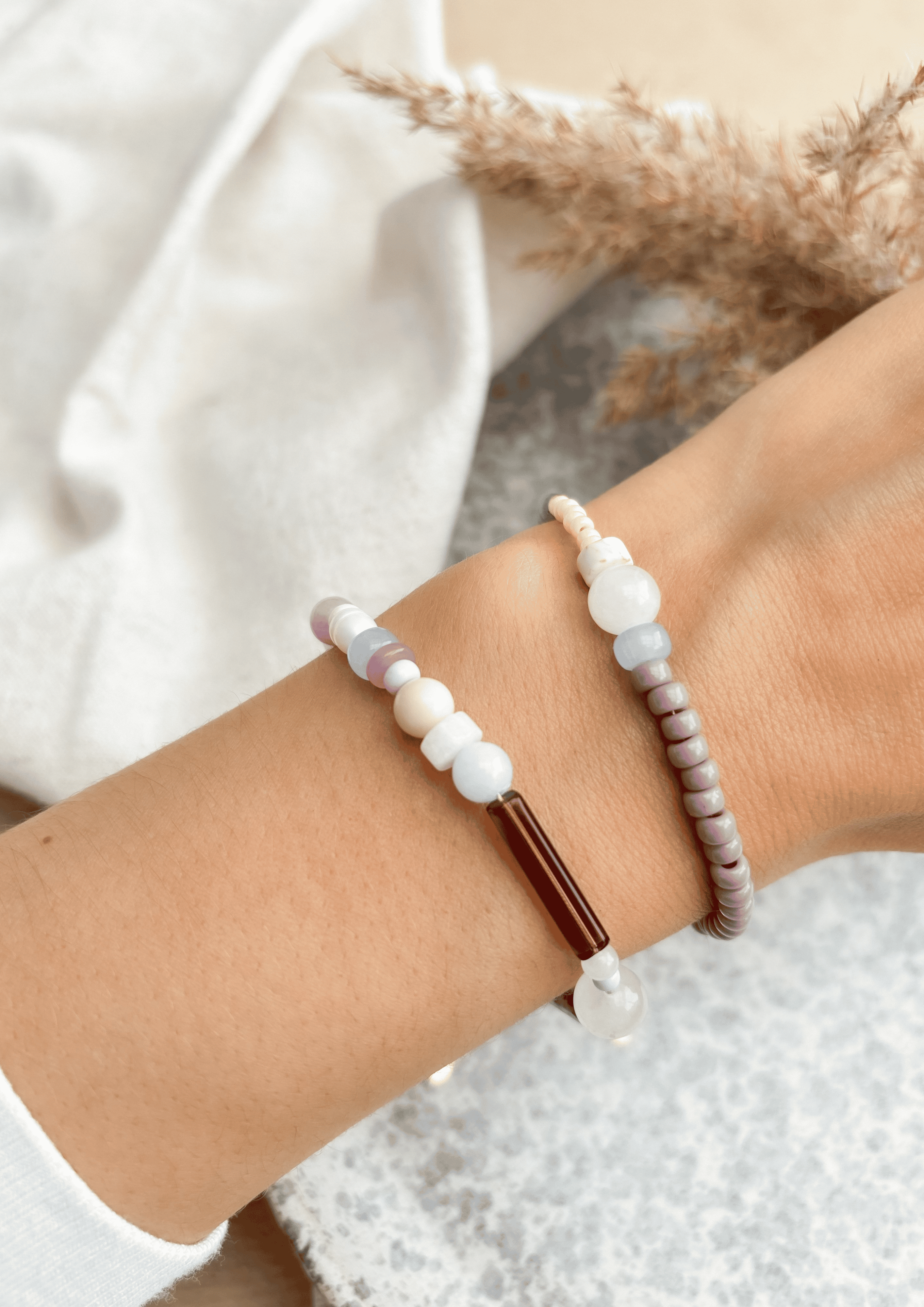 Perlenarmband ''Anouk'' | lila/stone | Allerliebst - Bild 5