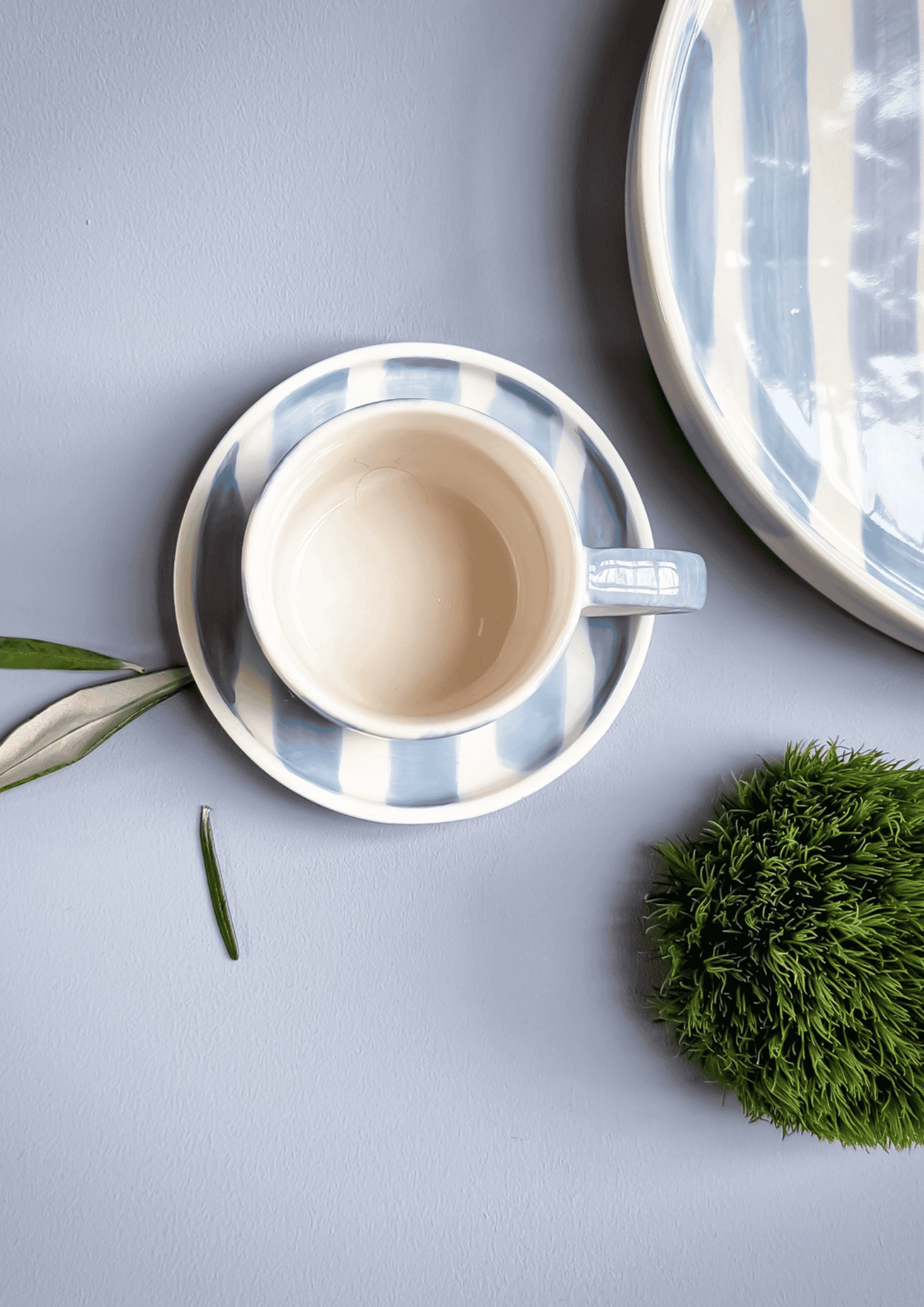 Espresso Tassen ''Stripes'' 2er Set | morning azzurro | MAGAZIN MINORI - Bild 4