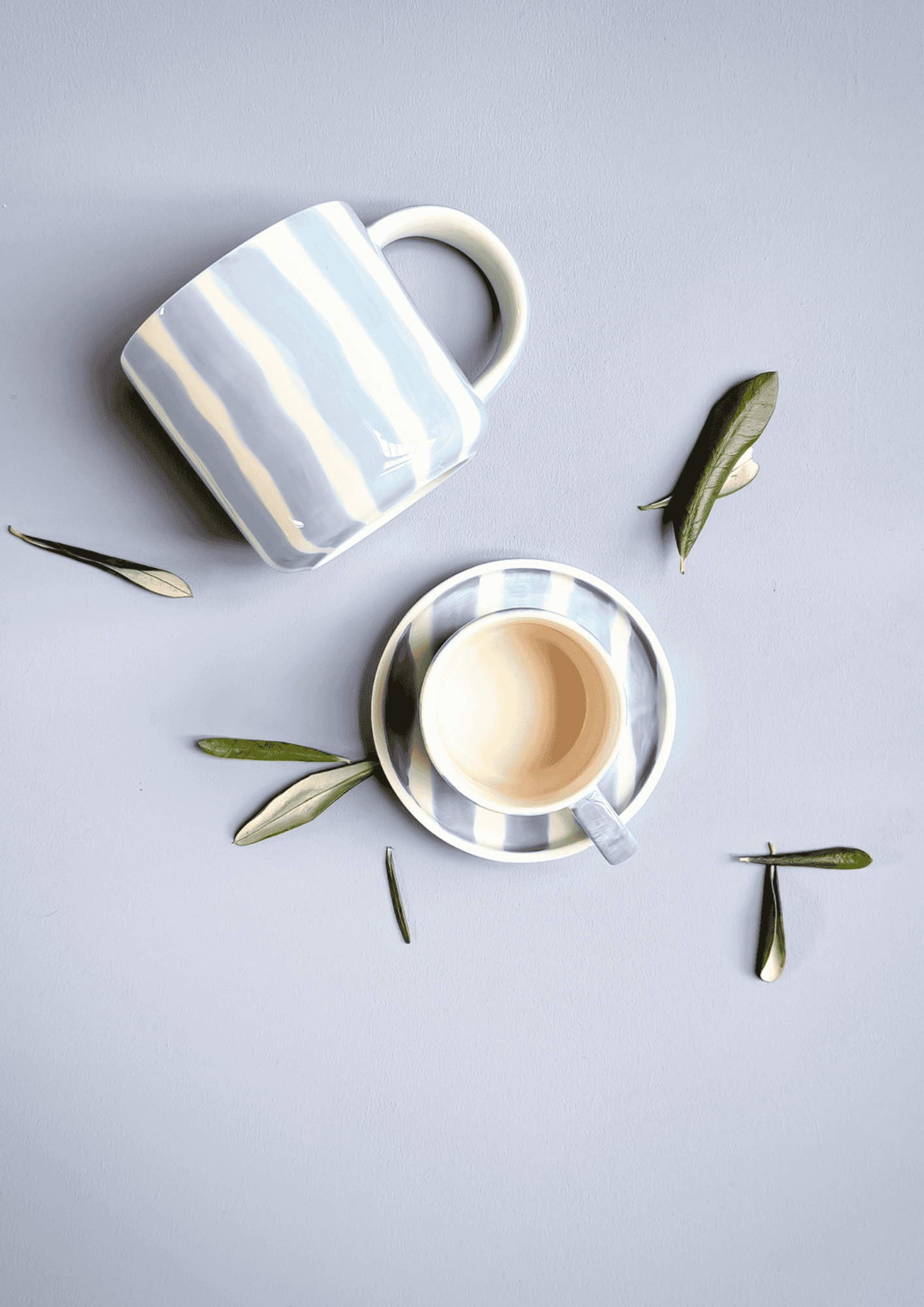 Espresso Tassen ''Stripes'' 2er Set | morning azzurro | MAGAZIN MINORI - Bild 5