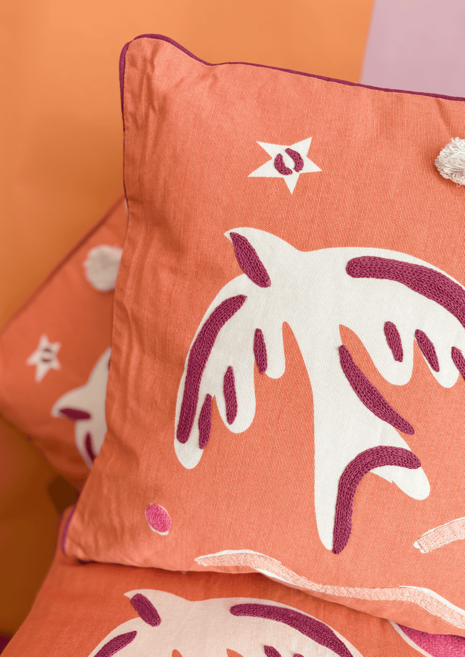 Baumwollkissen "Pink Bird" | orange/pink | MARADJI - Bild 2