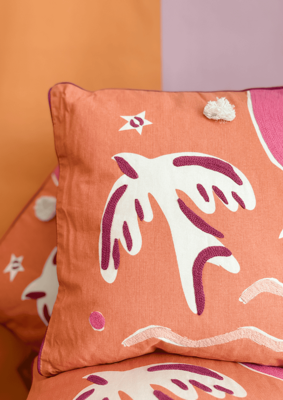 Baumwollkissen "Pink Bird" | orange/pink | MARADJI - Bild 3