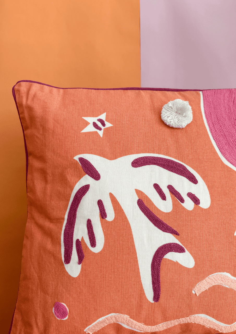 Baumwollkissen "Pink Bird" | orange/pink | MARADJI - Bild 4