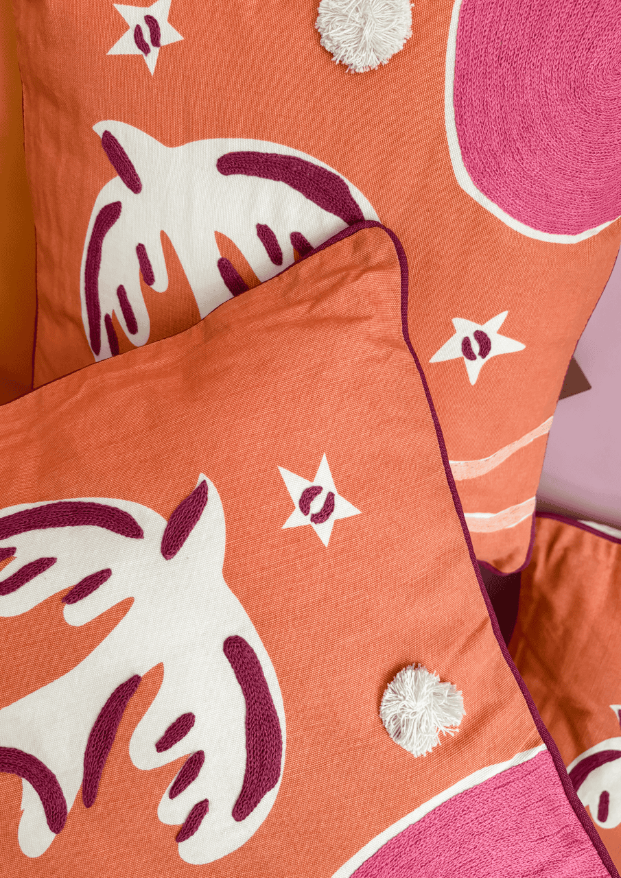 Baumwollkissen "Pink Bird" | orange/pink | MARADJI - Bild 5