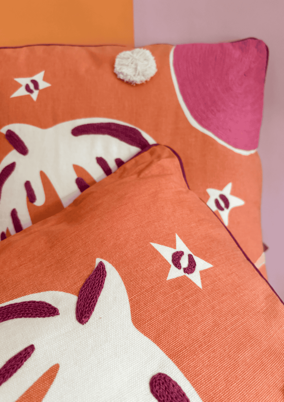Baumwollkissen "Pink Bird" | orange/pink | MARADJI - Bild 7