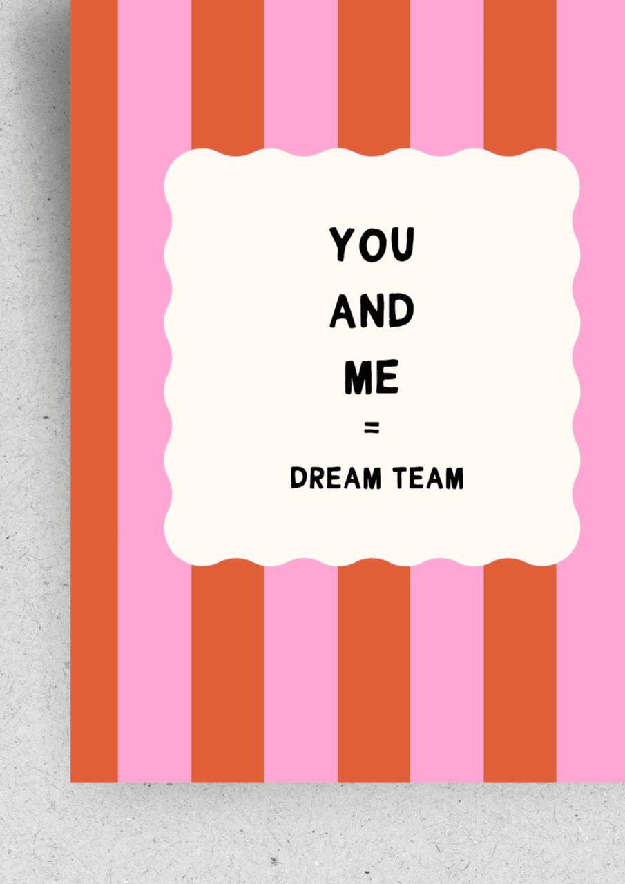 Karte ''Dreamteam'' | orange/rosa | HELLOPINLIN - Bild 2
