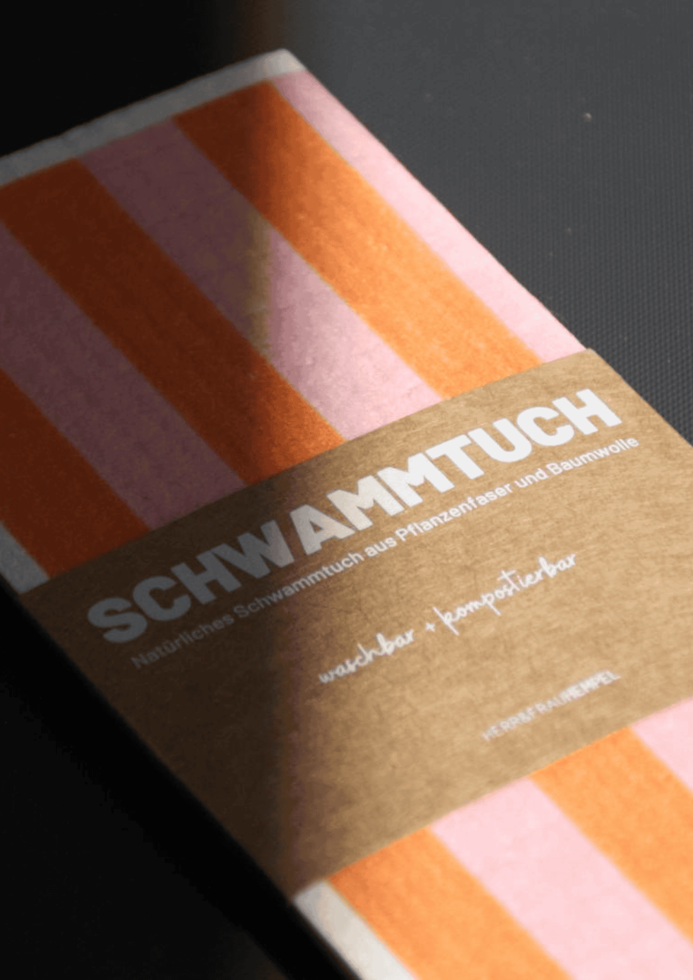 Schwammtuch "Stripes" | orange/rosa | HERR&FRAUHEMPEL - Bild 3