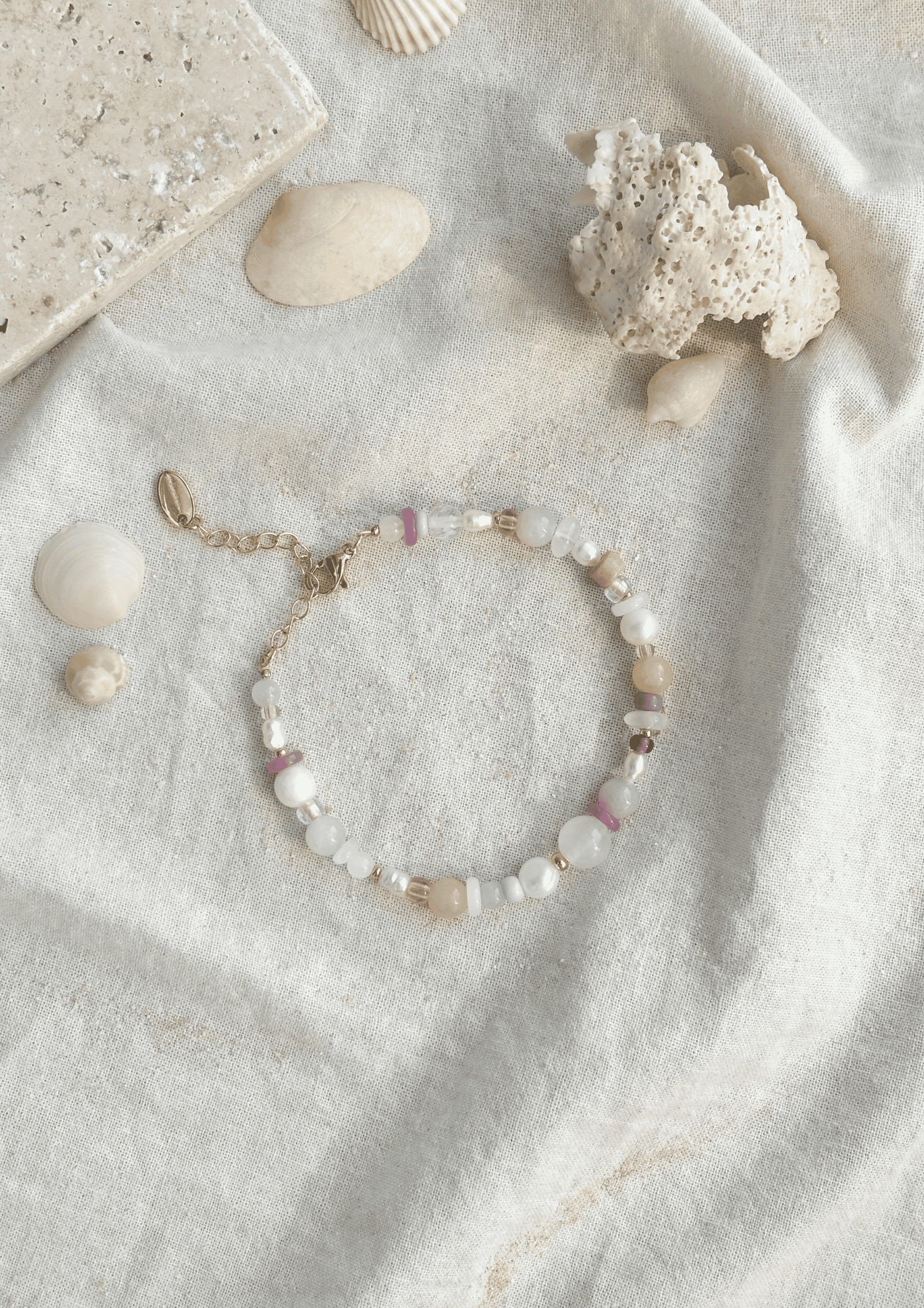 Perlenarmband ''Romy'' | peach/lavendel | Allerliebst