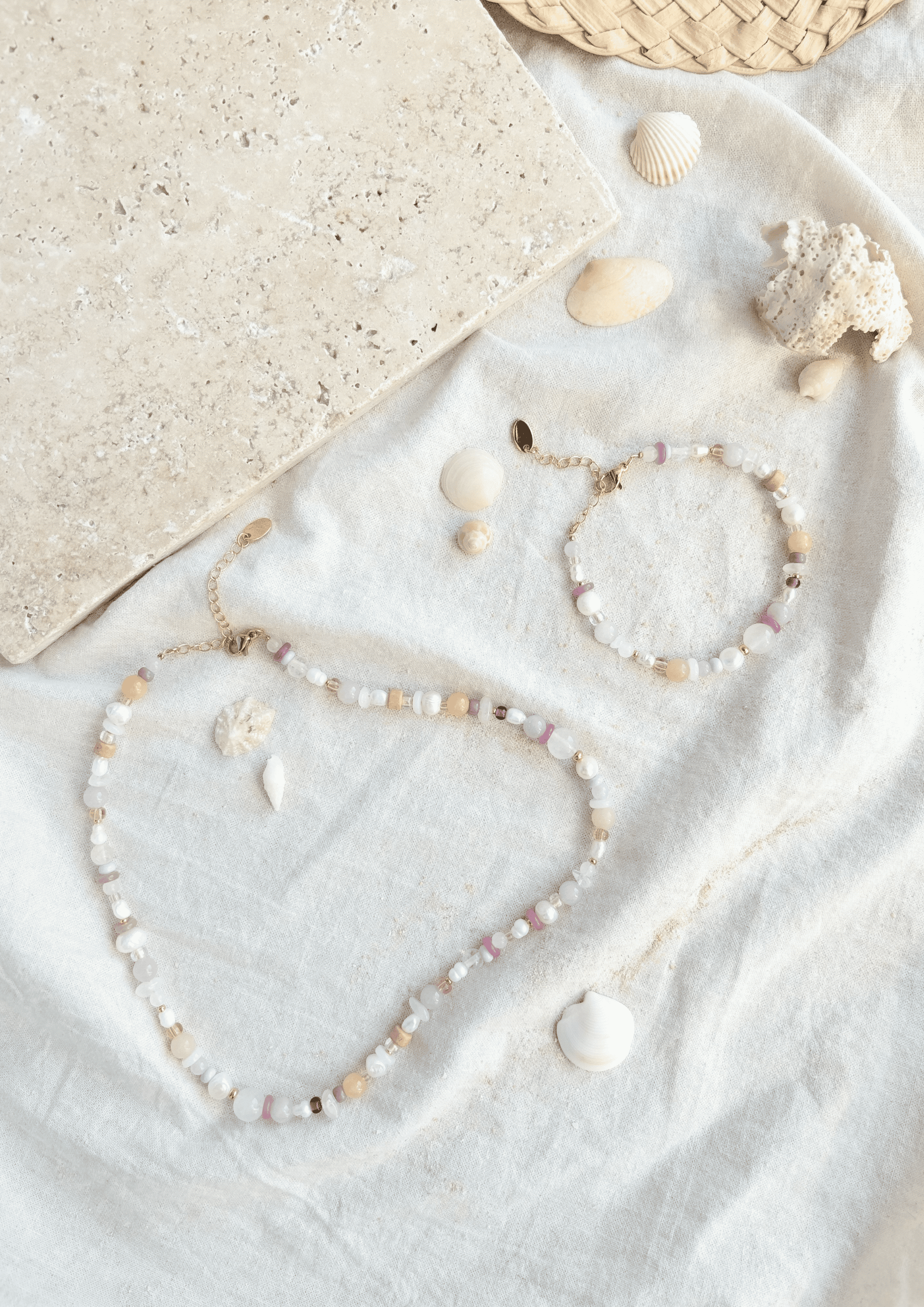 Perlenkette ''Romy'' | peach/lavendel | Allerliebst - Bild 3