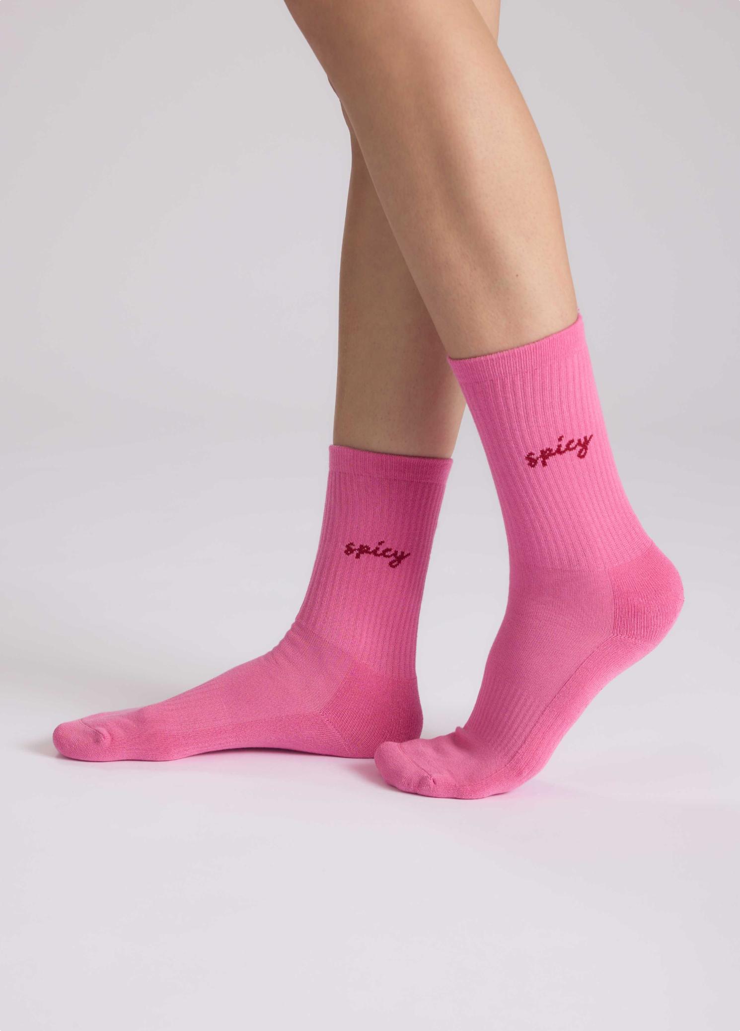 Statement Socken ''Spicy'' | Größe 39-42 | pink/dunkelrot | NO BAD DAYS CLUB - Bild 3