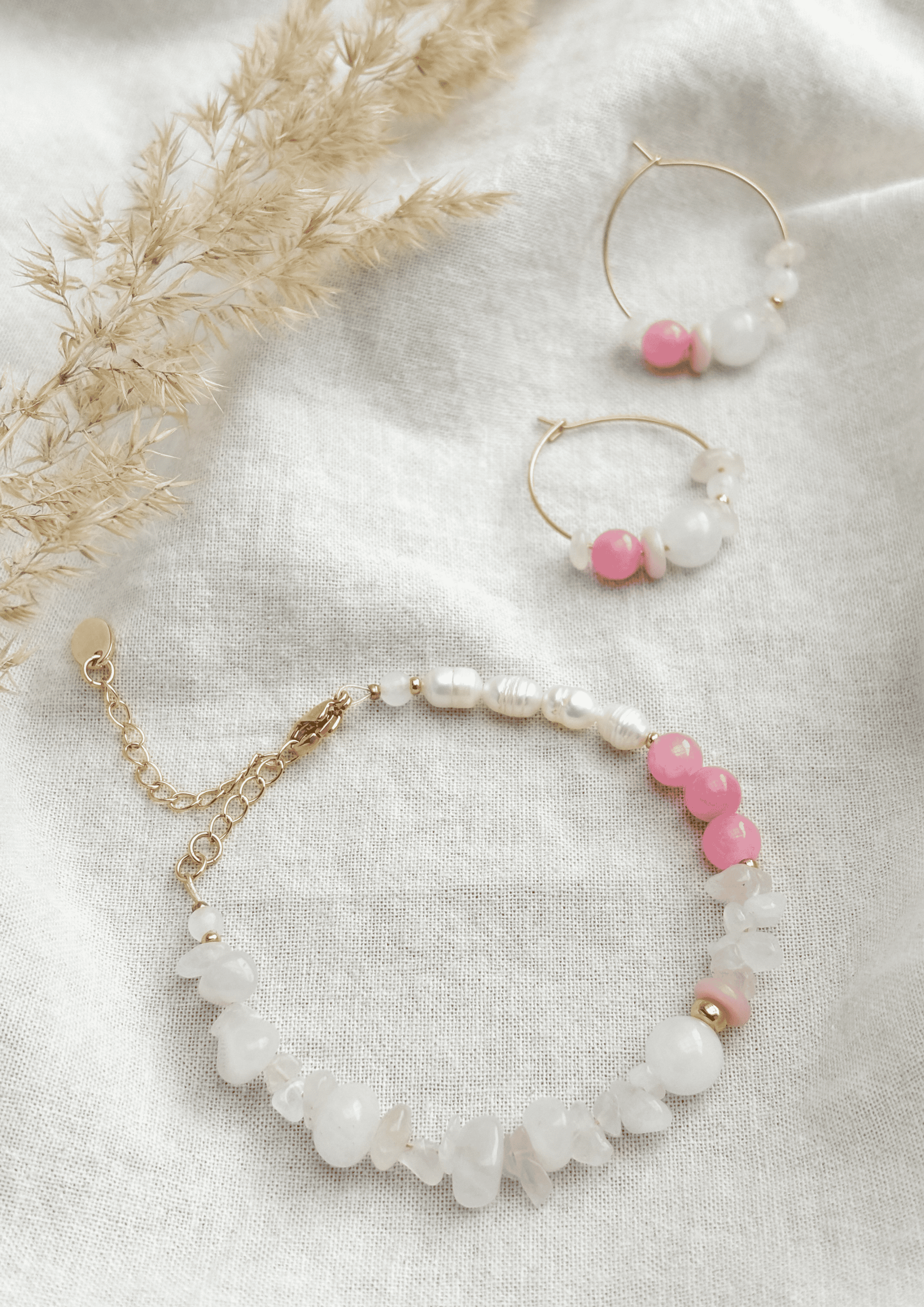 Schmuck-Bundle ''Léa'' | Armband und Ohrringe im Set | rosa | Allerliebst - Bild 2