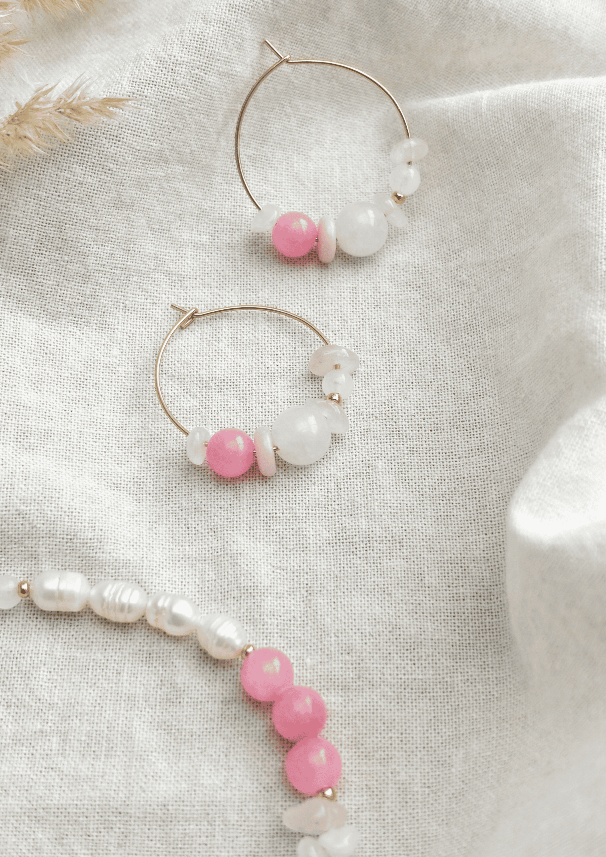 Schmuck-Bundle ''Léa'' | Armband und Ohrringe im Set | rosa | Allerliebst - Bild 3