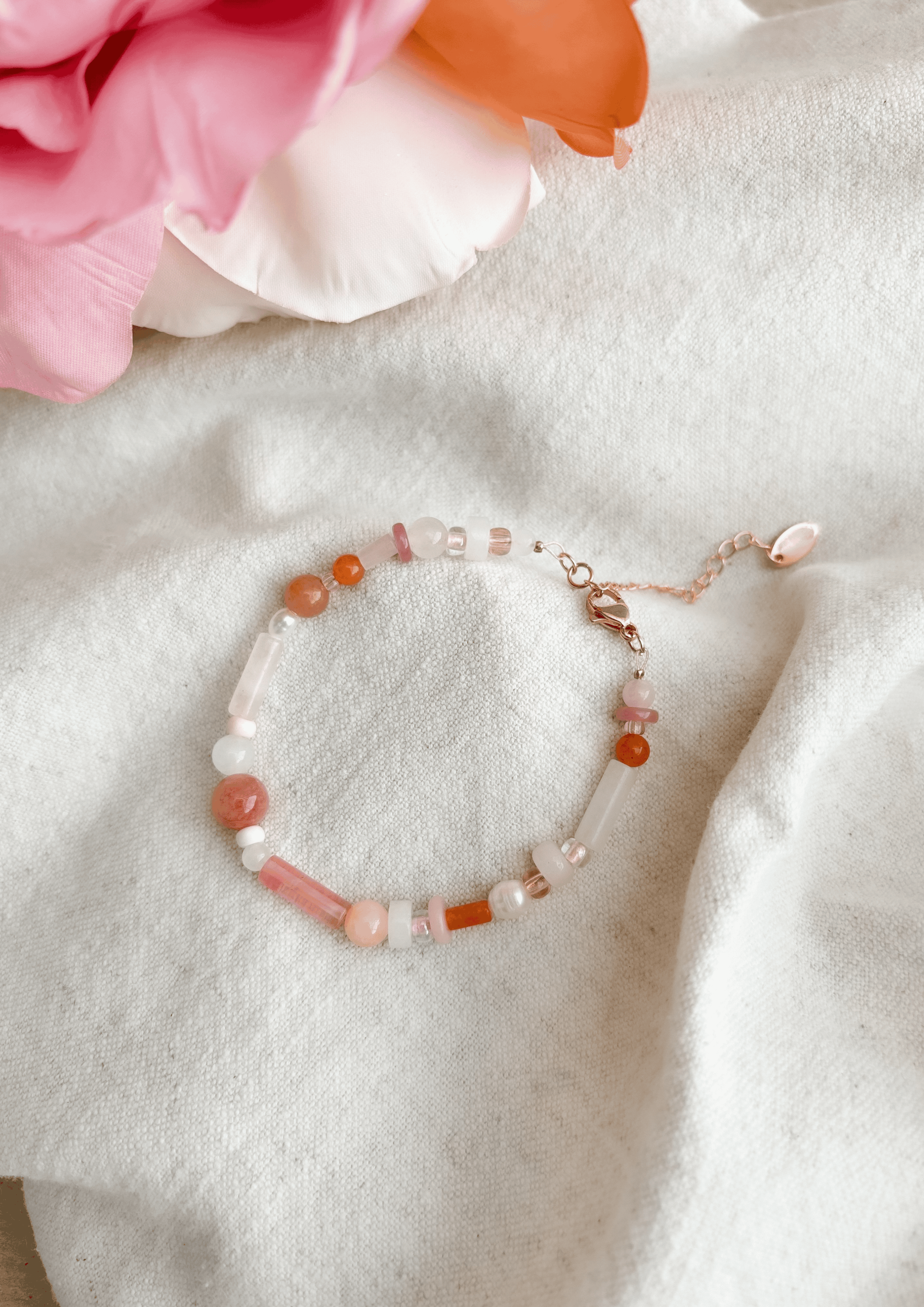 Perlenarmband ''Liv'' | rosa/peach | Allerliebst - Bild 4
