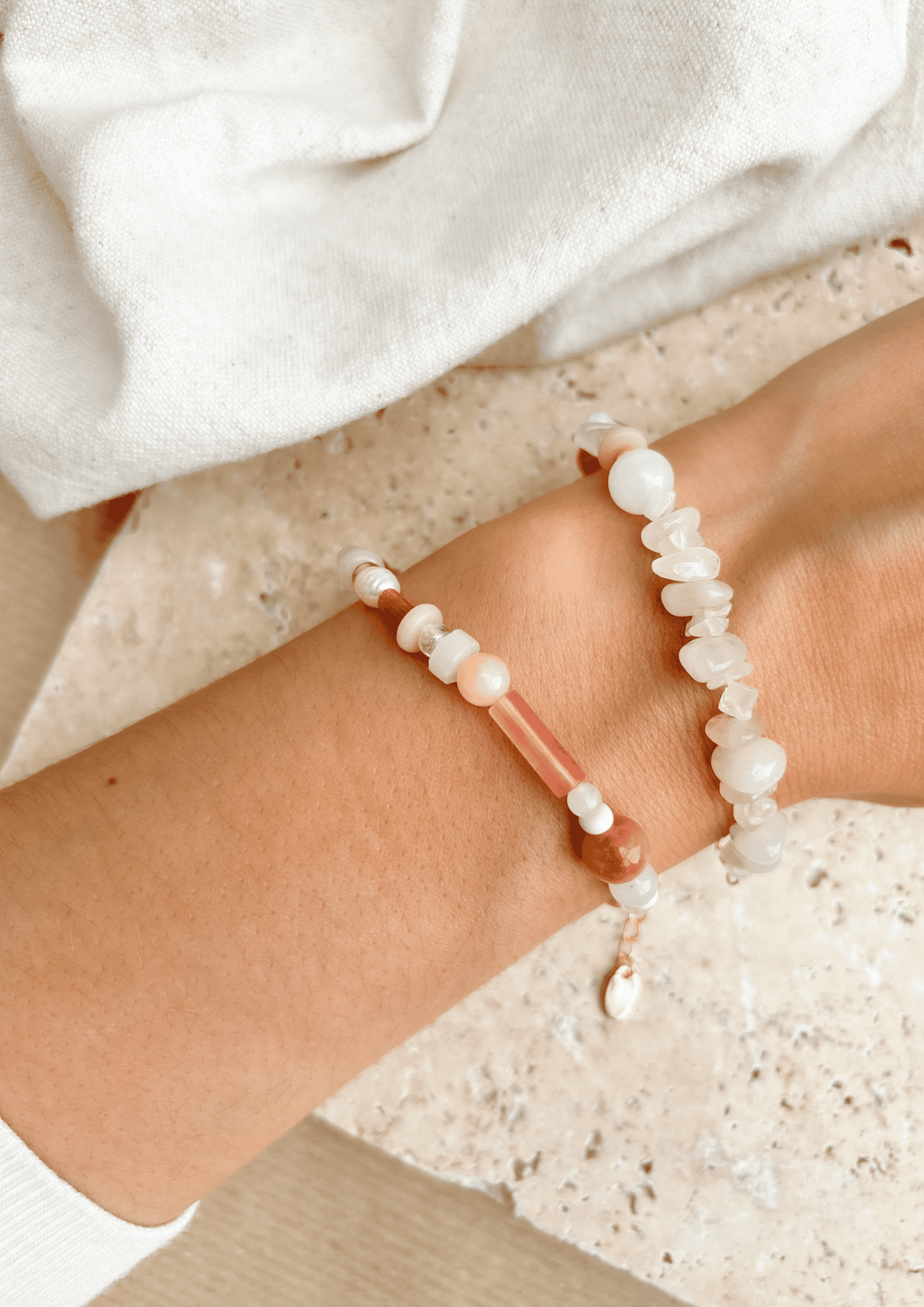 Perlenarmband ''Liv'' | rosa/peach | Allerliebst - Bild 6