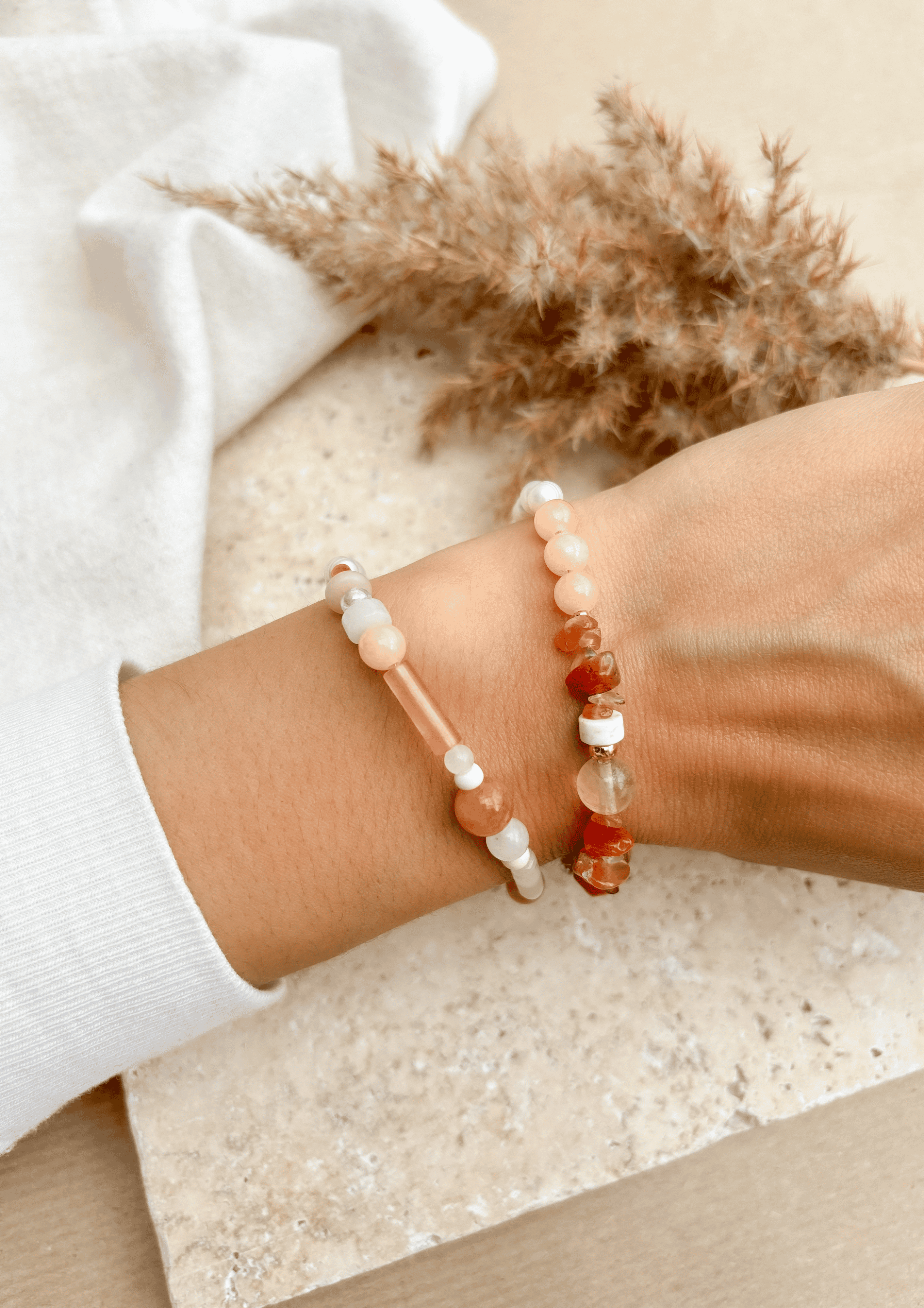 Perlenarmband ''Liv'' | rosa/peach | Allerliebst - Bild 7