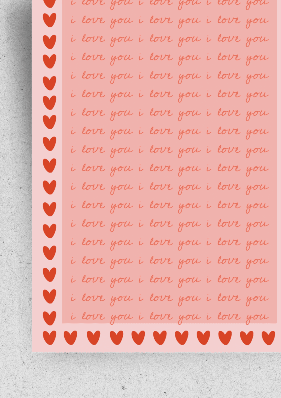 Karte ''I love you'' | rosa/rot | HELLOPINLIN - Bild 2