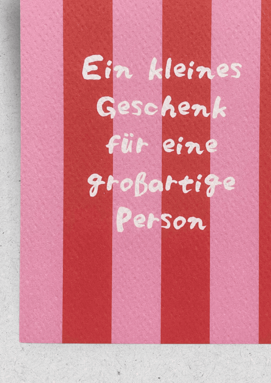 Karte ''Kleinigkeit'' | rosa/rot | HELLOPINLIN - Bild 2
