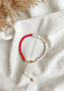 Perlenarmband ''Lina'' | rot/butter yellow | Allerliebst - Bild 1