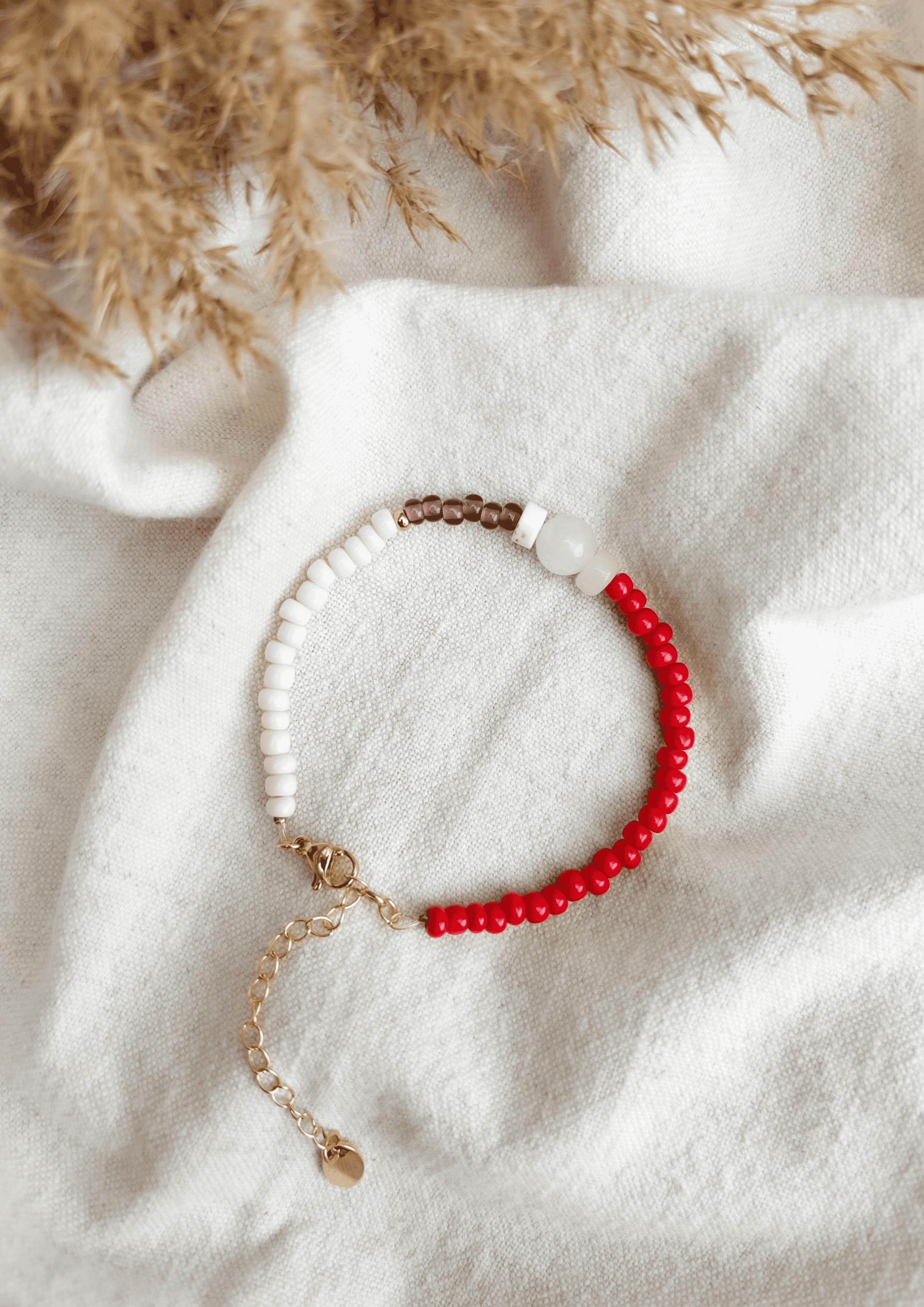 Perlenarmband ''Nola'' | rot/lila | Allerliebst