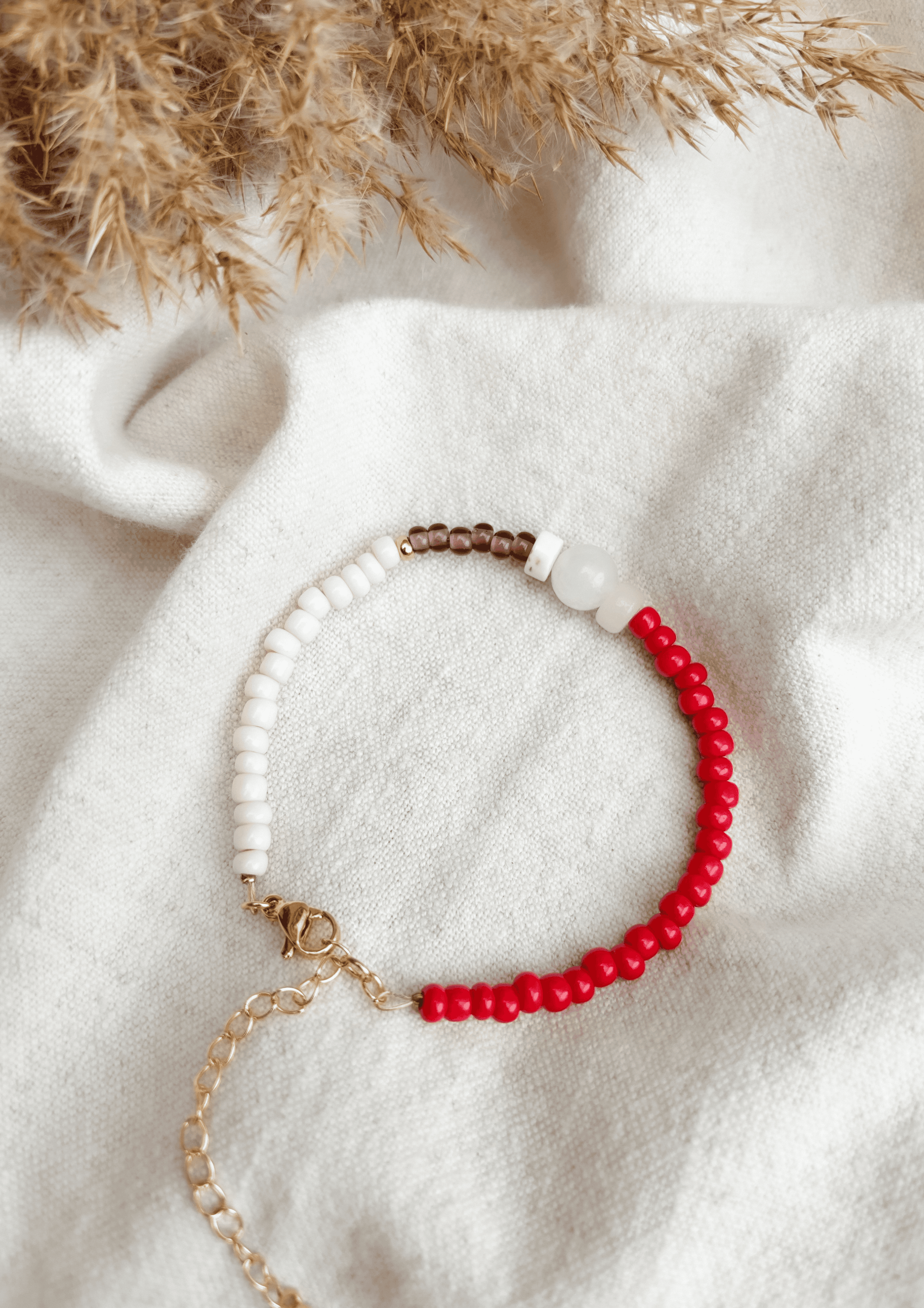 Perlenarmband ''Nola'' | rot/lila | Allerliebst - Bild 2