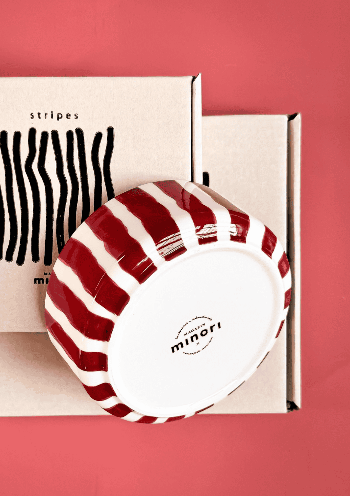 Keramikschale ''Stripes'' | tramonto red | MAGAZIN MINORI - Bild 2