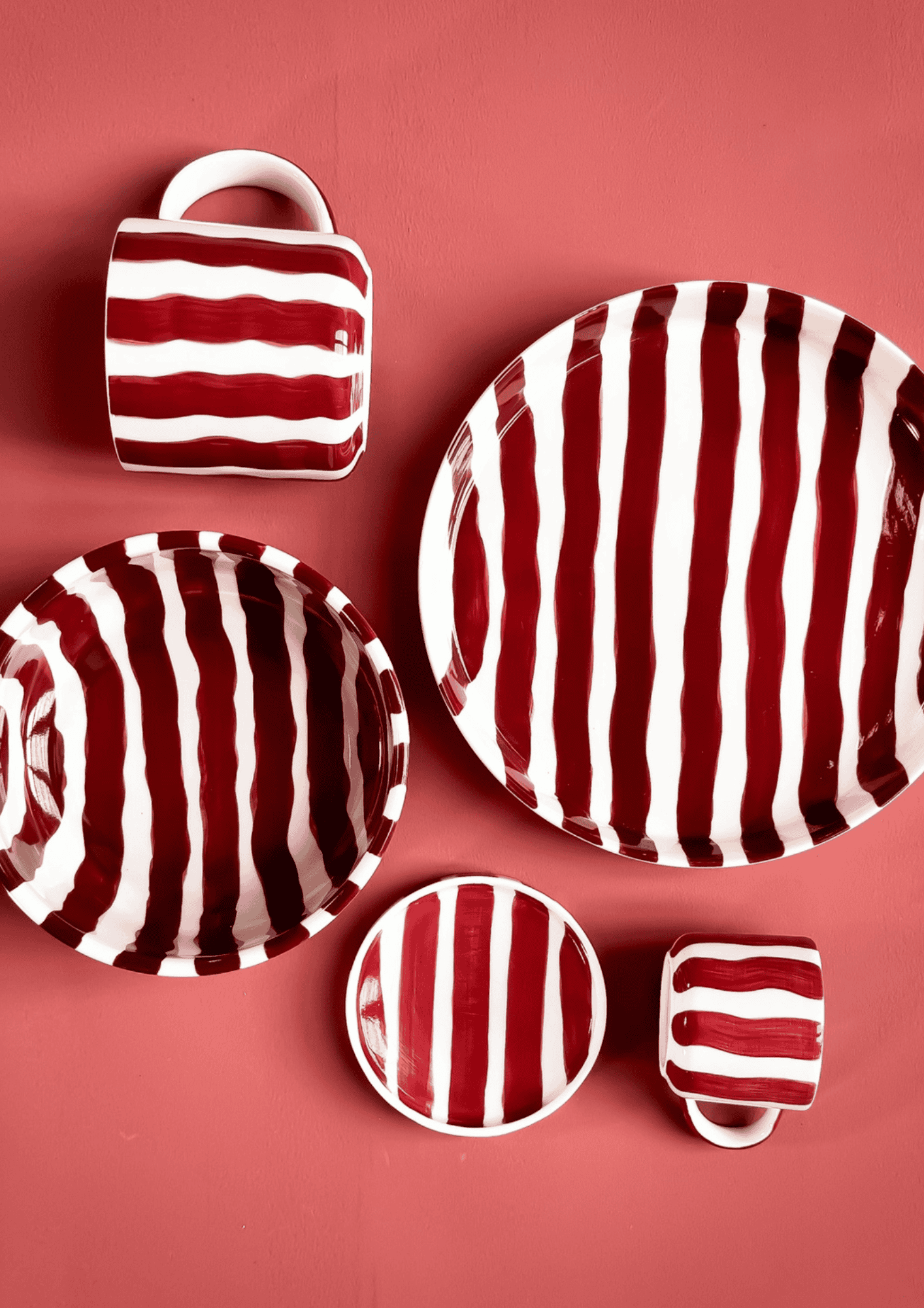 Espresso Tassen ''Stripes'' 2er Set | tramonto red | MAGAZIN MINORI - Bild 6