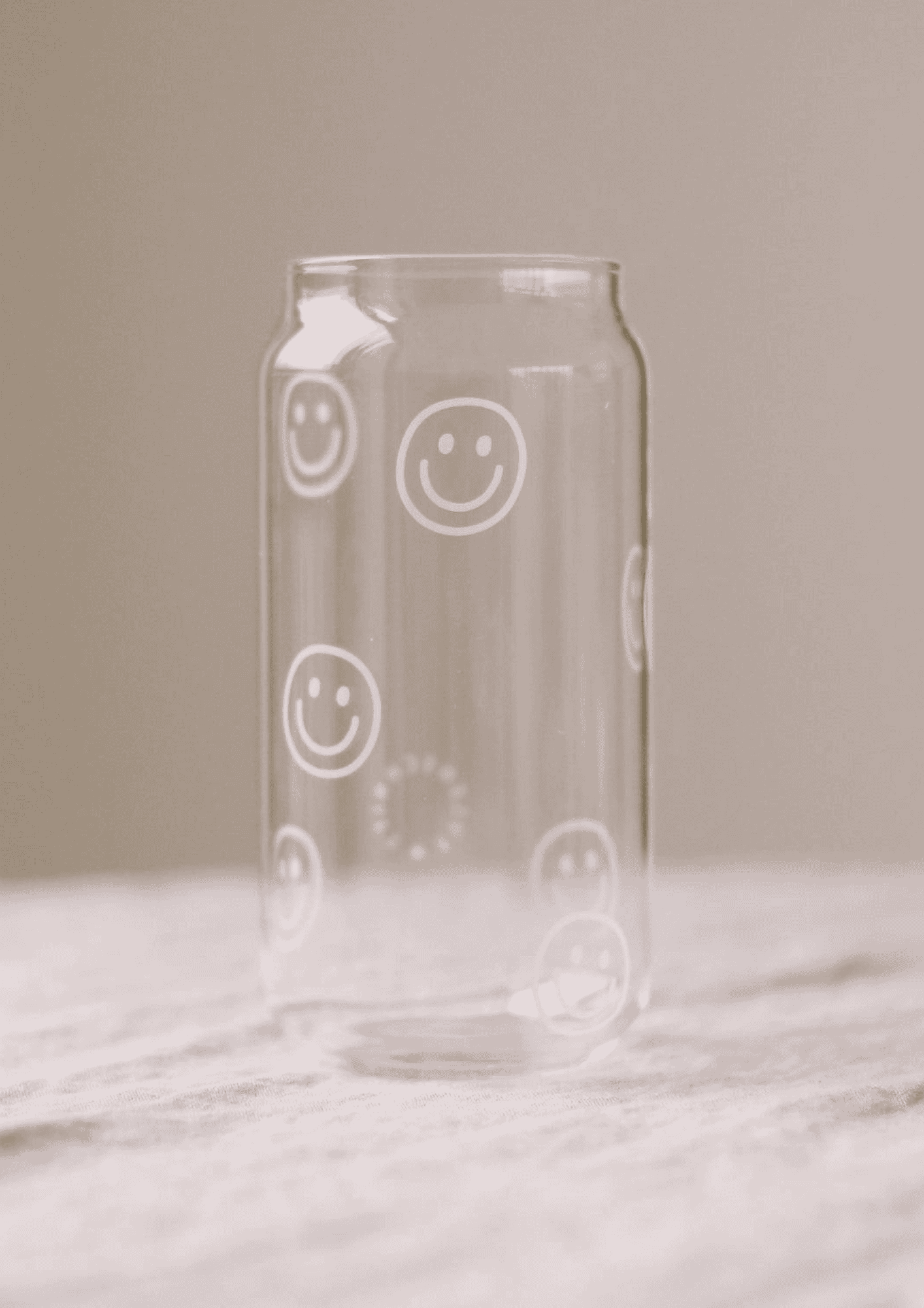 Hohes Trinkglas "Smileys" | transparent/weiß | EULENSCHNITT - Bild 2