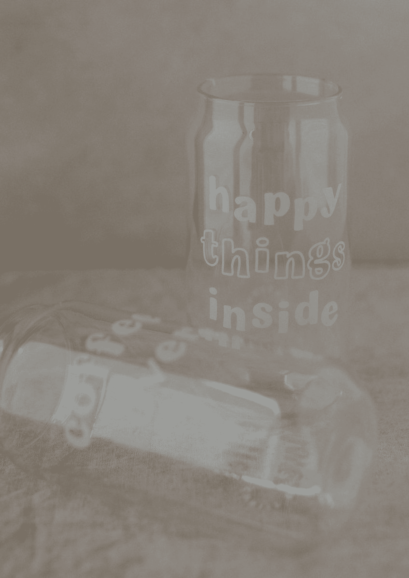 Hohes Trinkglas "Happy things" | transparent/weiß | EULENSCHNITT - Bild 4