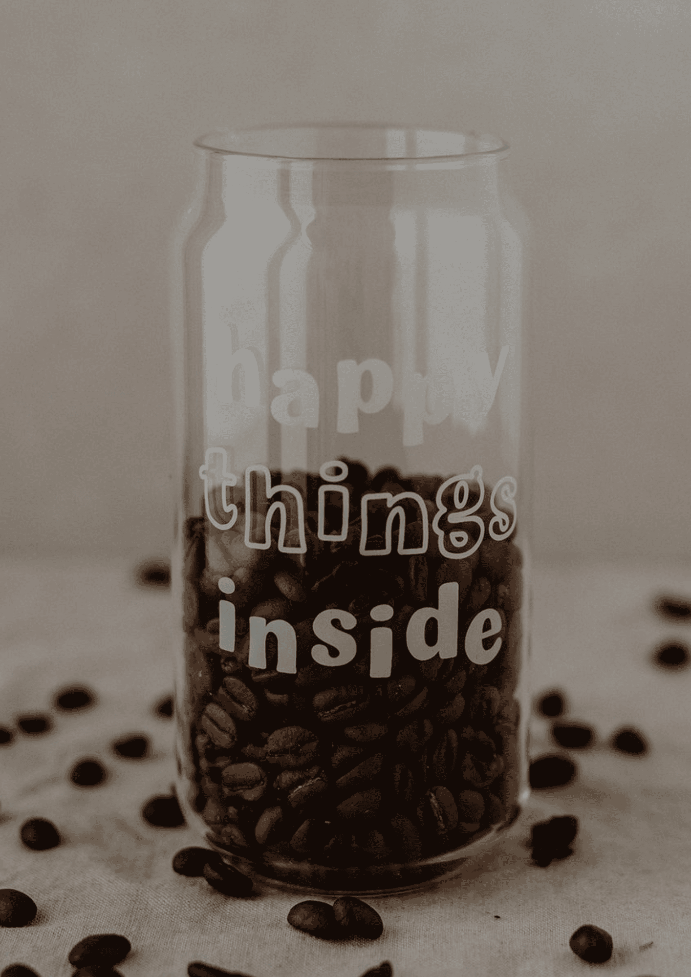 Hohes Trinkglas "Happy things" | transparent/weiß | EULENSCHNITT - Bild 8