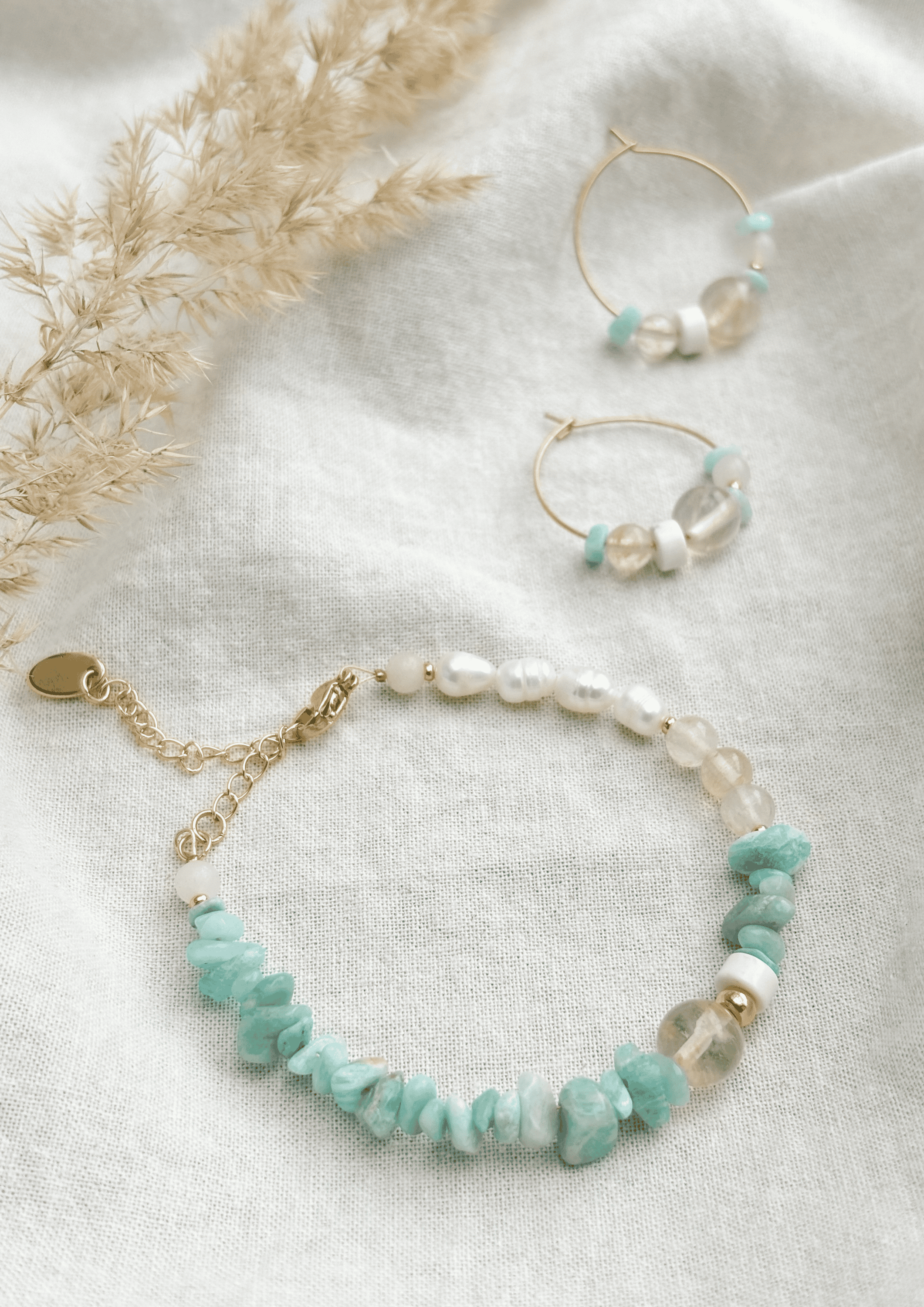 Schmuck-Bundle ''Alea'' | Armband und Ohrringe im Set | türkis | Allerliebst - Bild 2